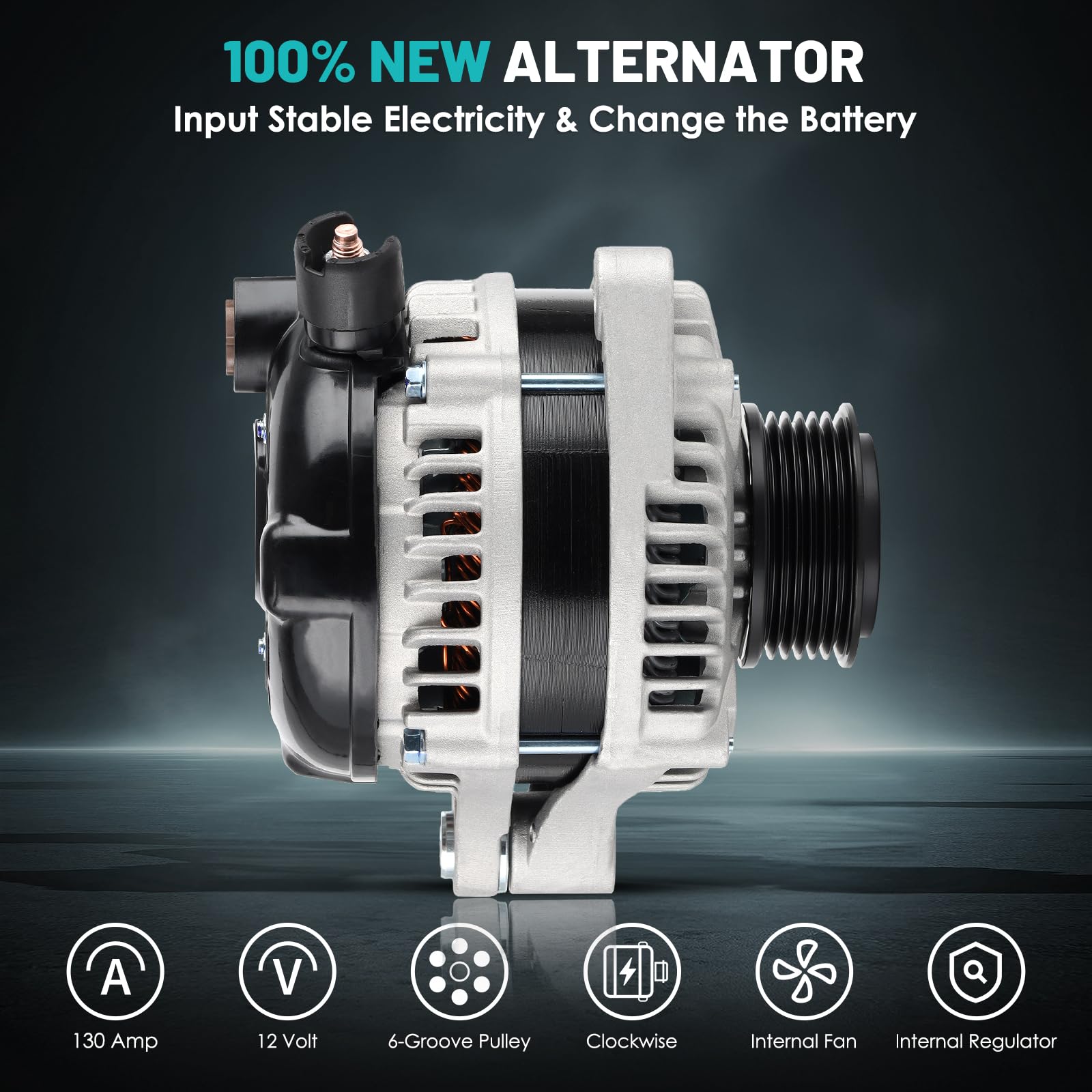 New 130A Alternator For 2009-2014 Acura TL V6 3.5L 3.7L | 31100RGWA01RM Direct Fit