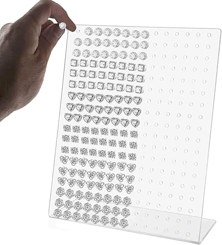 Miniatura 9 de Marketing Holders Soporte de exhibición de aretes, 126 pares de acrílico transparente inclinado para aros, tachuelas o colgantes, ferias de