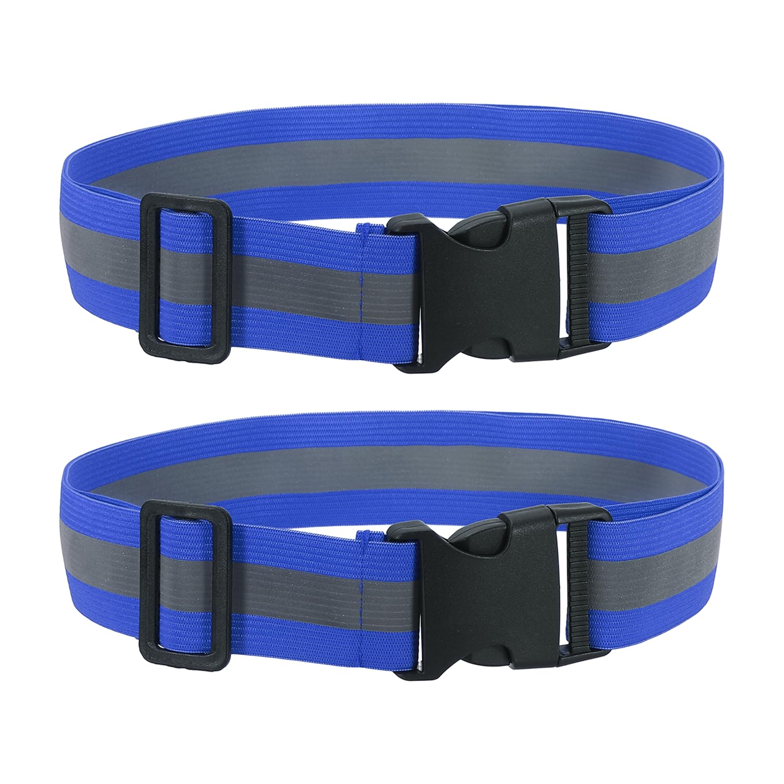 YELARXI Reflective Safety Belt, Adjustable High Visibility Glow Belt Outdoor Running Gear Accessories Fit For (Running/Walking/Cycling), 43.3 x 1.6 & 10 Pcs & Bright Blue