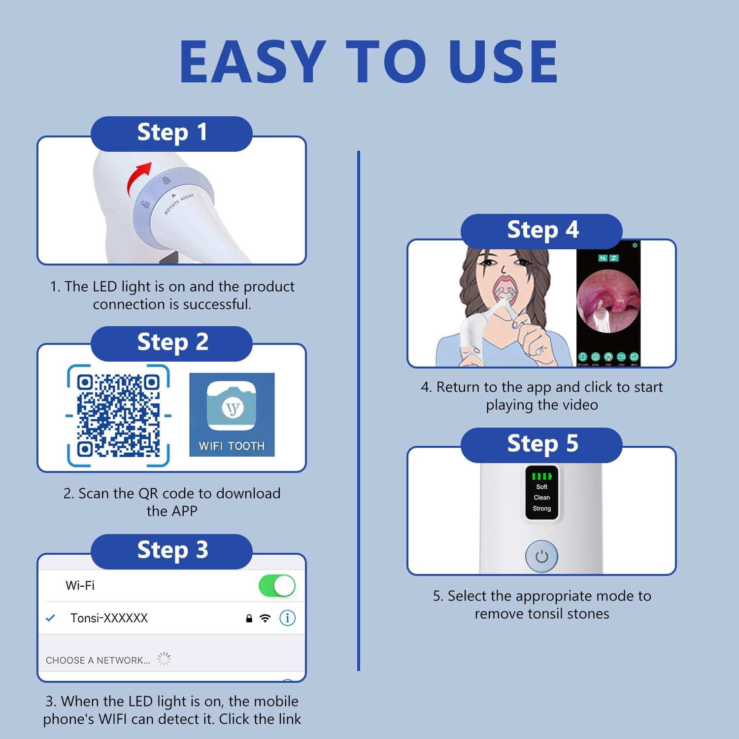 2026 Upgraded Electric Tonsil Stone Remover with 1080P Camera，Tonsil Stone Removal Kit with LED Light，900mAh Tonsil Stone Vacuum – Oral Care for Mouth Health & Painless Cleaning