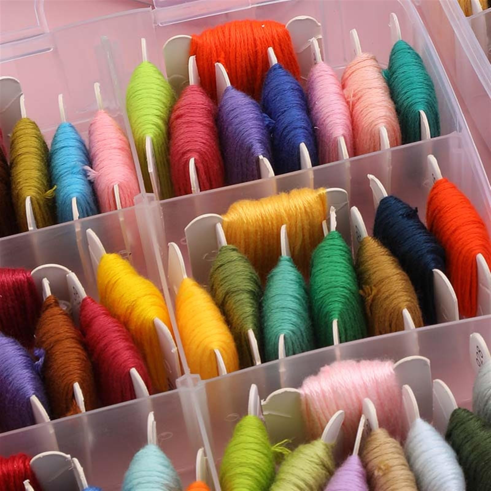 Stick Garn 150 Farben Set Stickgarn Hochfestes Kreuzstich-Nähgarn DIY Craft Organizer Box Threads für Bastelarbeiten