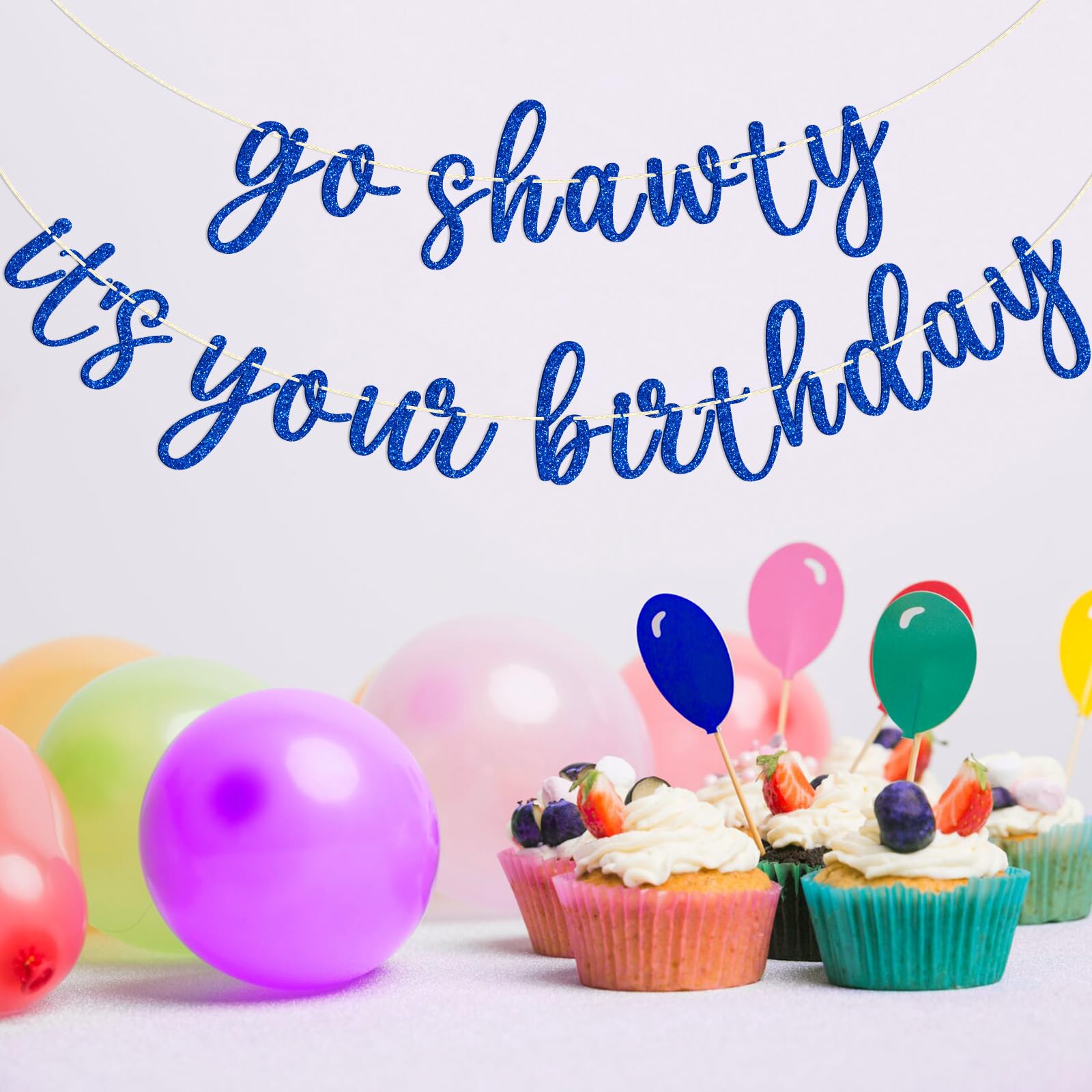Go Shawty It's Your Birthday Banner – Hip Hop Party Deko, 1,4m Lang, Fertig Montiert (Silber)