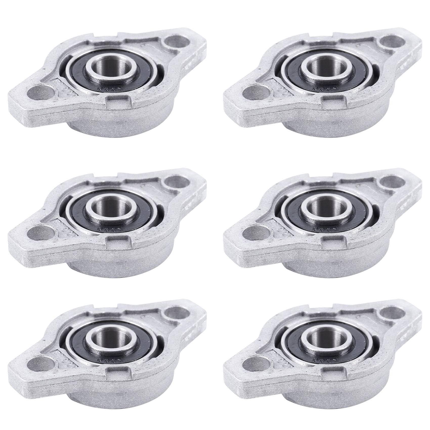 Jnchdghwa Silver 6X Kfl000 Bore Inner 10Mm Flange Ball Mounted Pillow Block Bearings