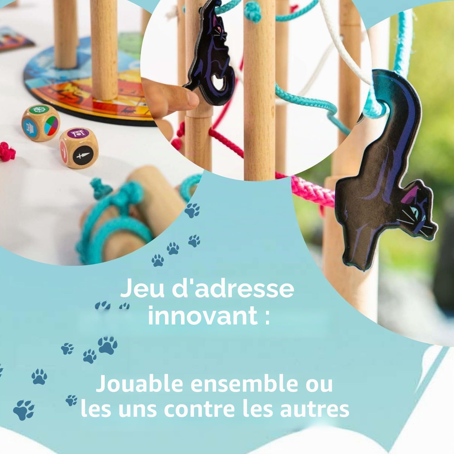 HUCH! Nekojima | Jeux de société à partir de 7 Ans | Jeux d'adresse | Écoliers | Cadeaux en Bois | Île des Chats au Japon | pour 1 à 5 Joueurs à partir de 7 Ans