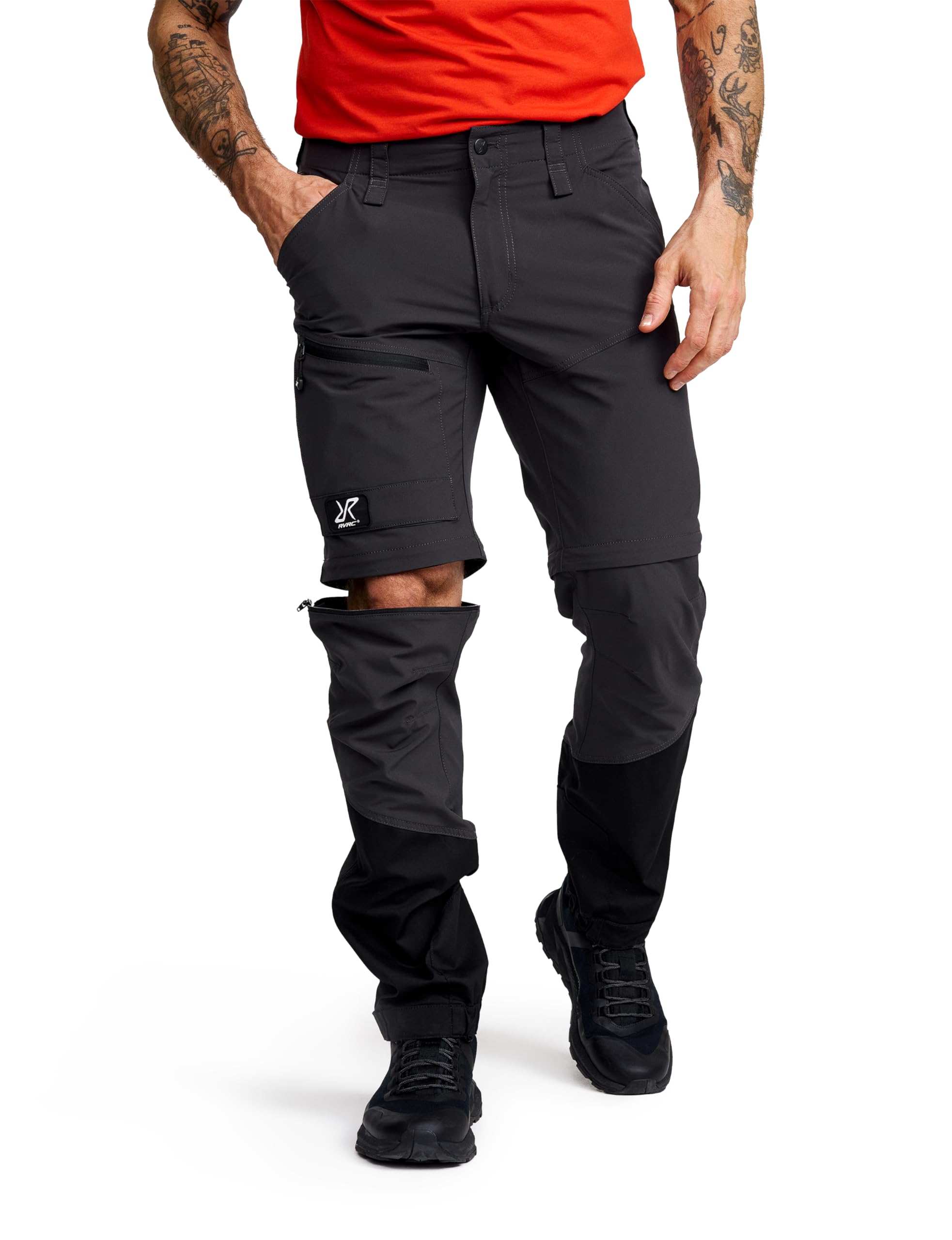 RevolutionRace Range PRO Stretch T Zip-off Pants da Uomo, Pantaloni da Trekking Convertibili per attività all'aperto