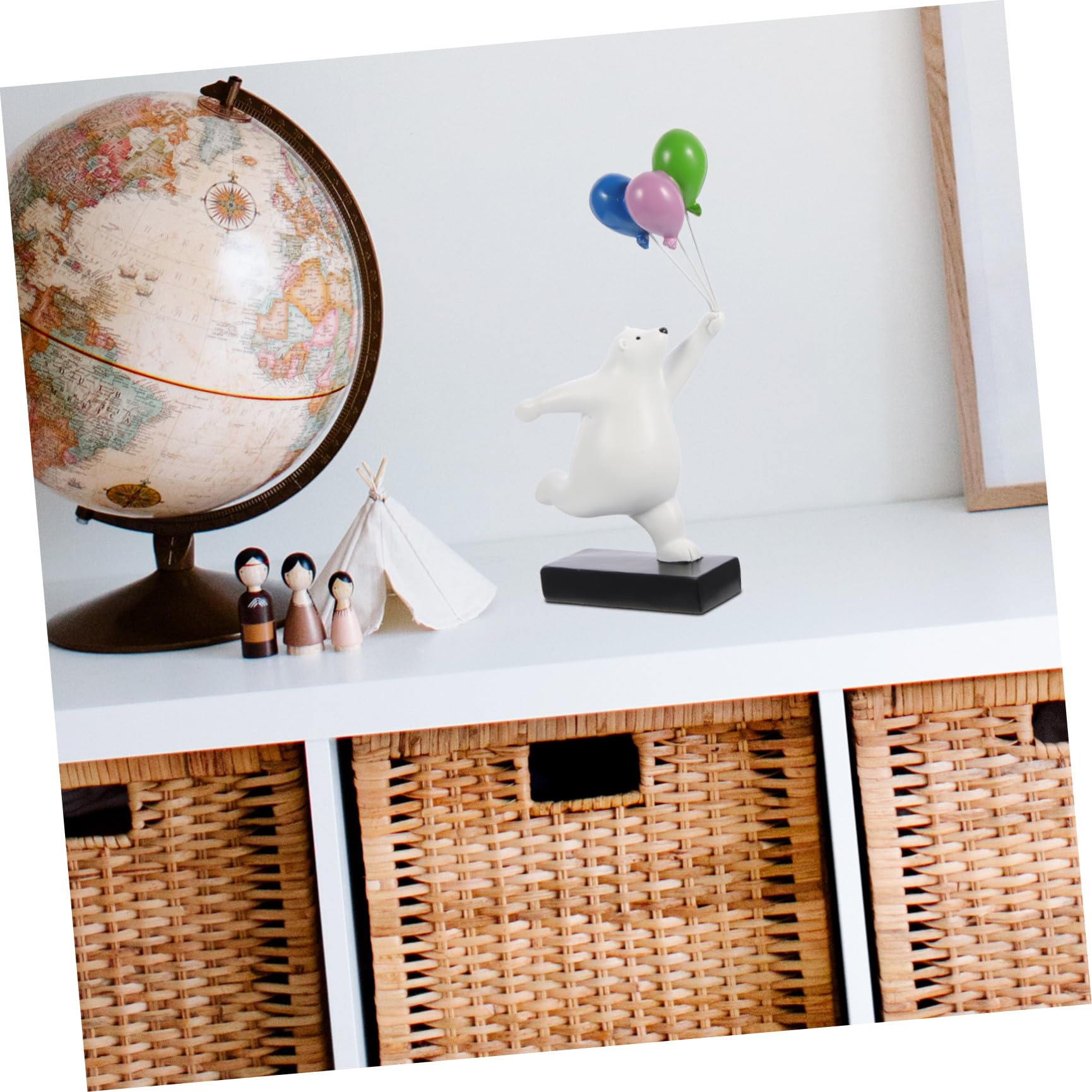 PATKAW Figura Decorativa Orso a Palloncino in Resina per Arredamento da Scrivania Aspetto Cartone Animato Vivace per Decorare Casa e Camera da Letto