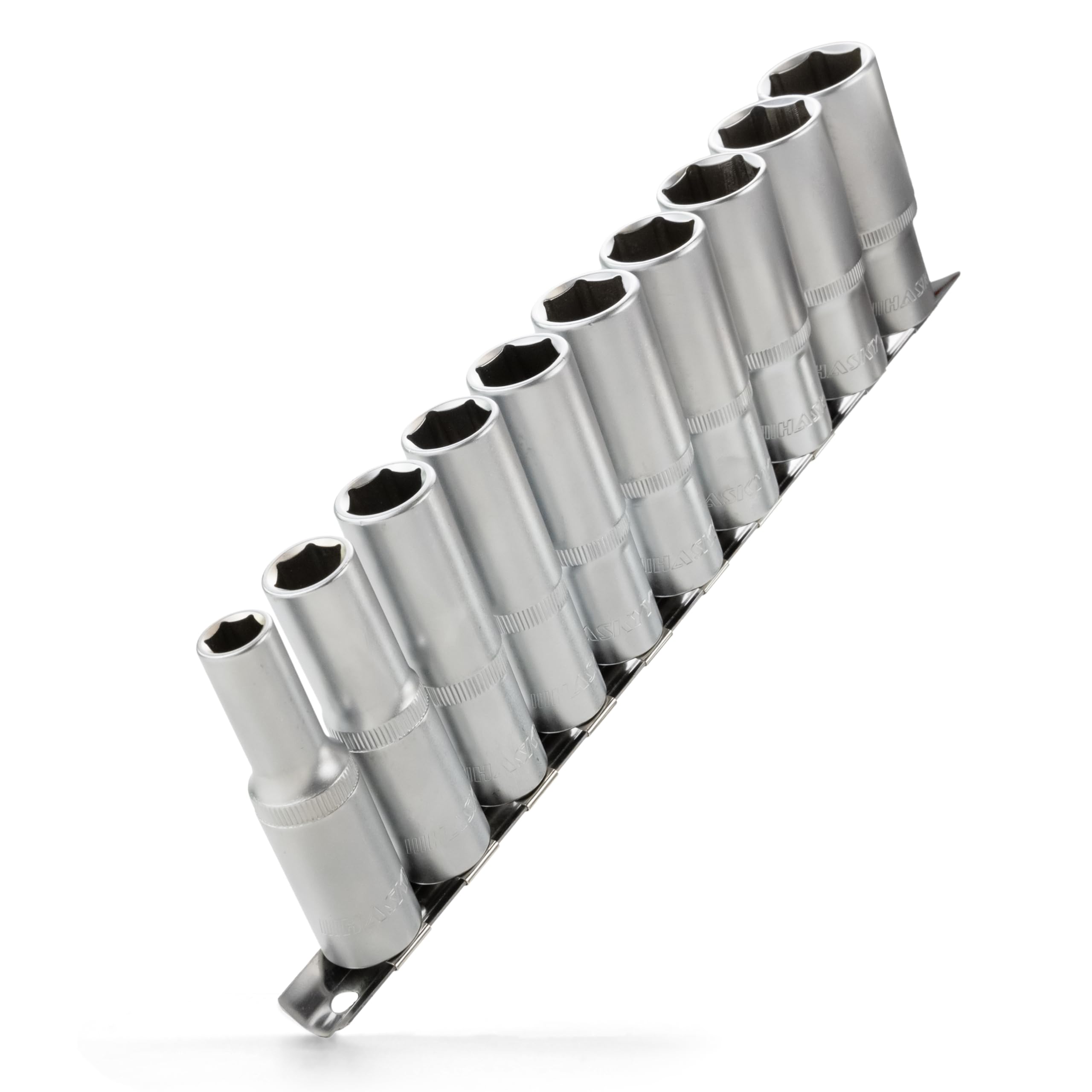 HASKYY Ensemble de douilles longues, écrous profonds, 1/2", 10 – 24 mm, hexagonales, 76 mm, écrous hexagonaux à 6 pans