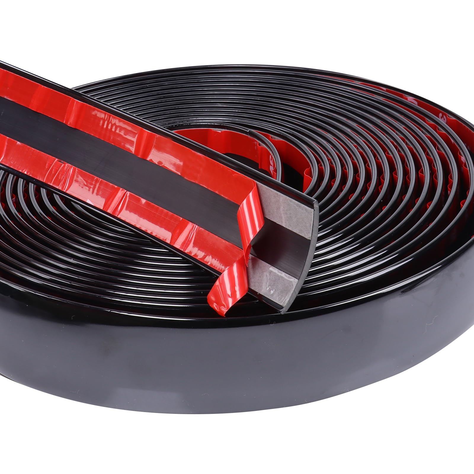 18Ft Automotive Trim Molding 1"(25mm) Glossy Black Car Side Moldings UV Protected Scratch-Proof for All Vehicles Body Door Window Bumper, Self Adhesive