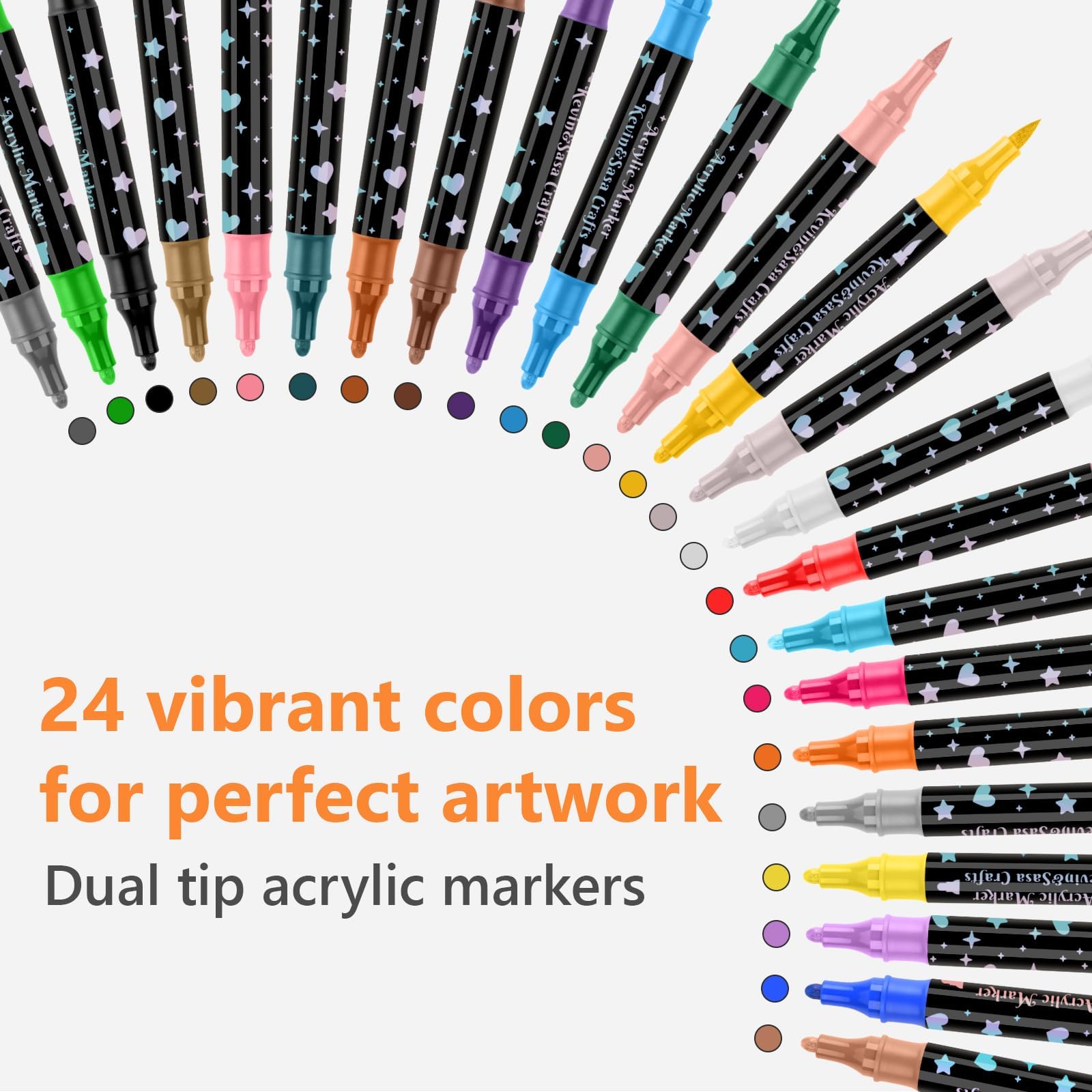 Acrylic Paint Marker Pens - 24 Colors Set -4 Acrylic Paint Marker Pens - 24 Colors Set -4