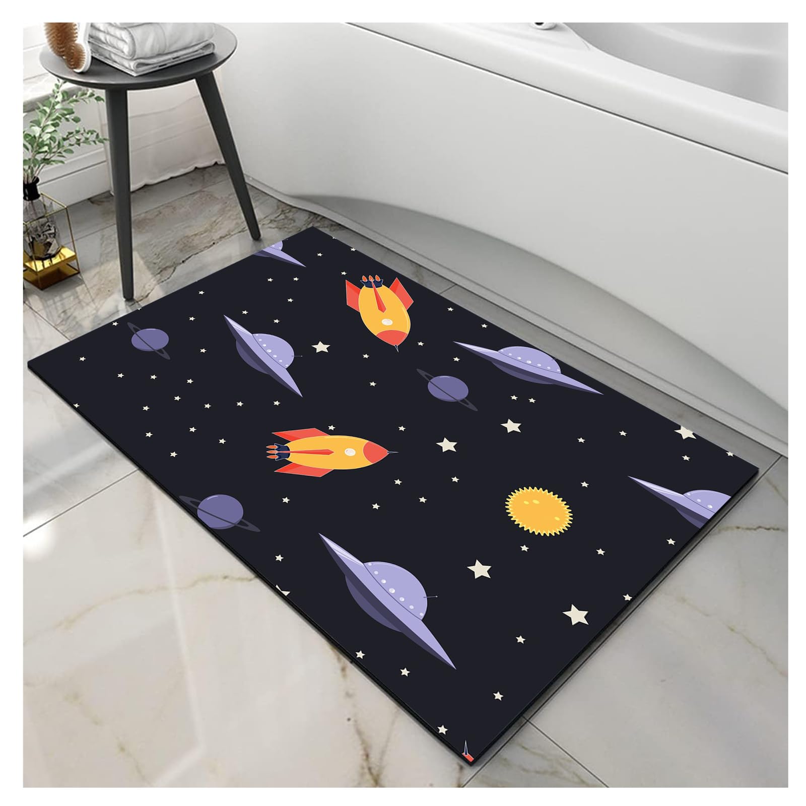 Stone Bath Mat, Diatomaceous Earth Shower Mat, Super Absorbent, Non-Slip, Quick Drying, Easy to Clean - Ideal for Bathroom, Shower Floor, and Kitchen