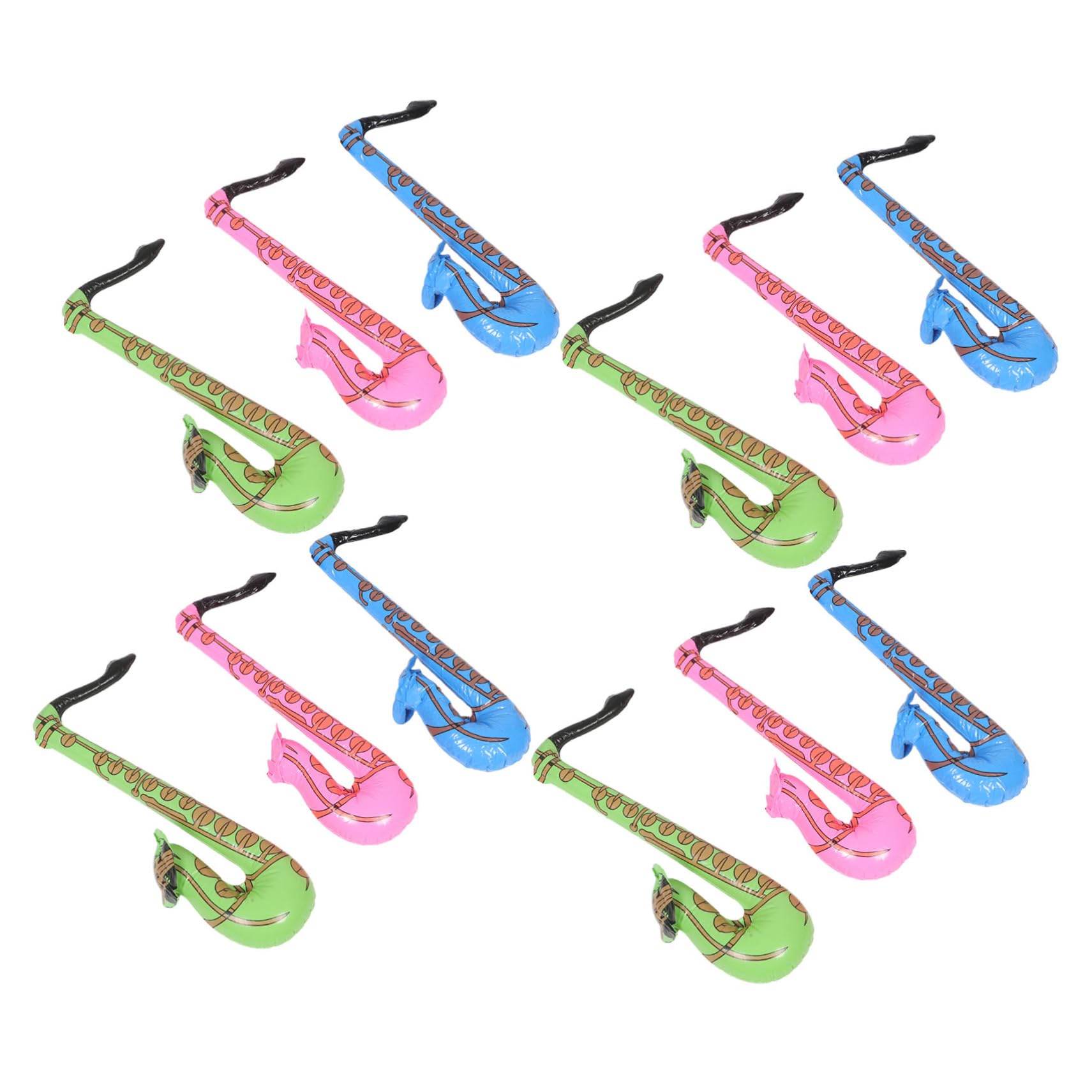KOMBIUDA 12pcs Inflatable Musical Instrument Saxophone Carnival Inflatable Pretend Play Blow up Saxophone for Reusable Inflatable Instrument Musical