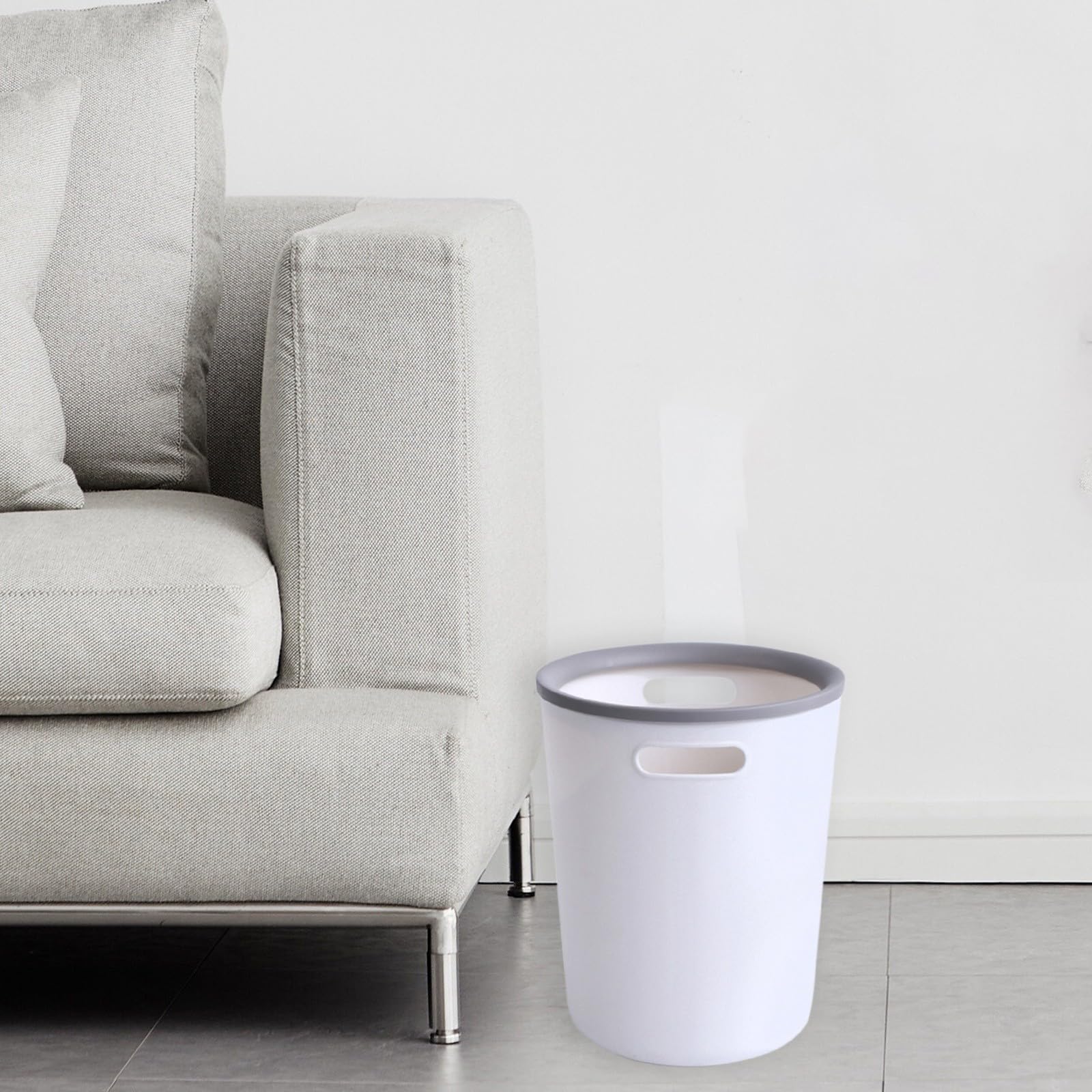 Trash Can - Plastic Small Trash Can Wastebasket Garbage Container Basket Fashionable Decoration for Bathrooms Laundry Room Kitchens