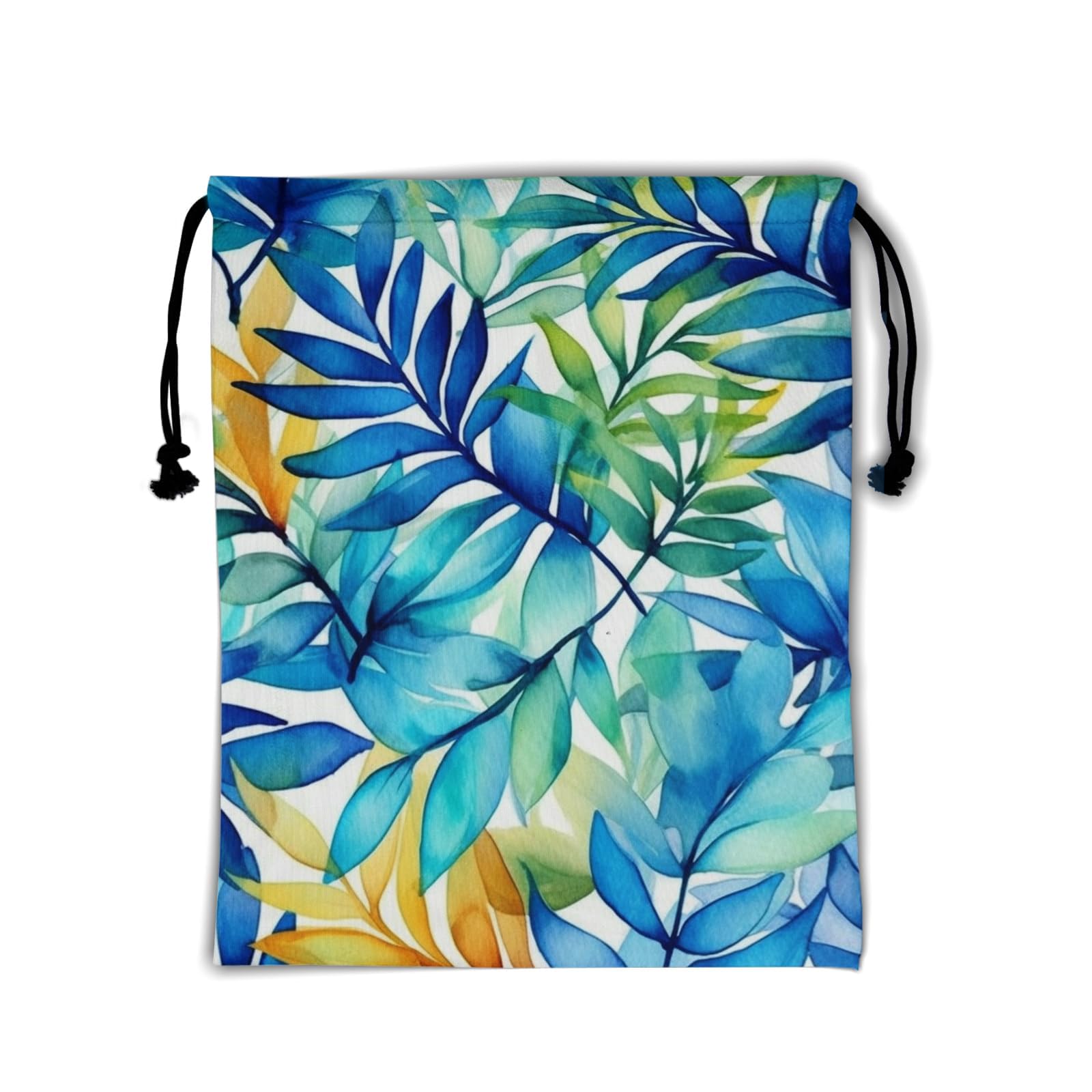 Watercolor Leaf Gymnastics Grip Bag - Abstract Leaves Lightweight Small Grip Bag for Gym Sports Storage