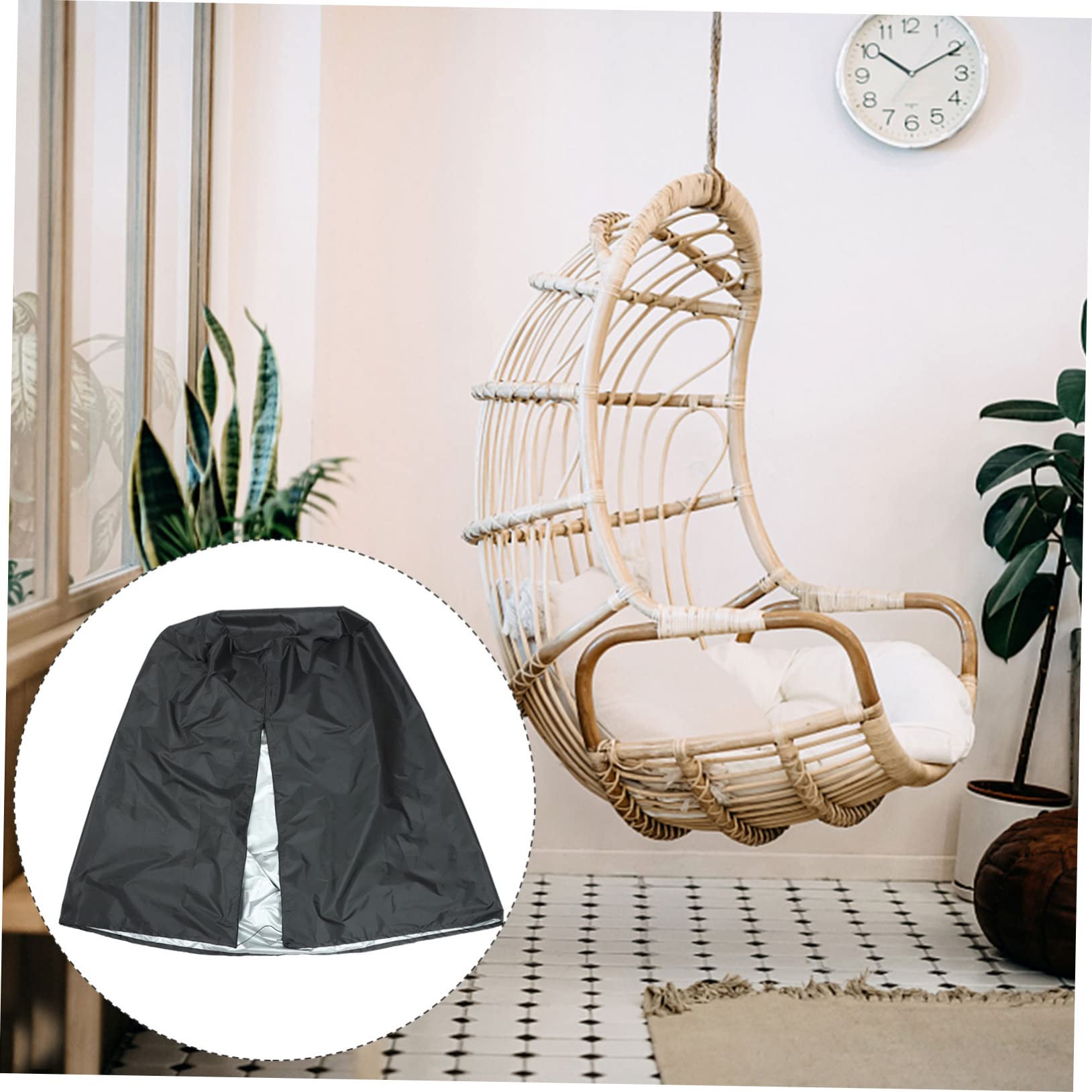 Housse de Fauteuil Suspendu D'œuf Noire Oxford Zippée
