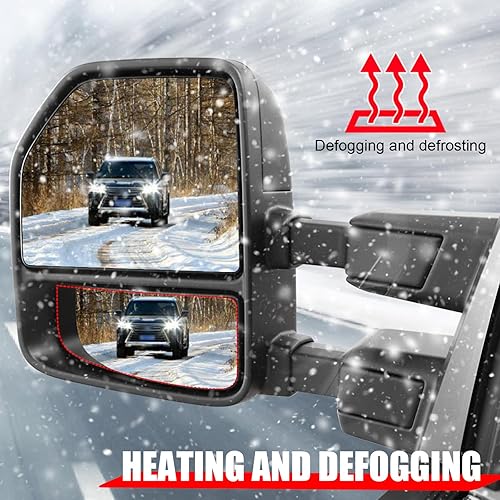 Miniatura 10 de Reemplazo de cristal del espejo retrovisor inferior del lado del pasajero, espejo de remolque con soporte trasero para Ford F150 2015-2020, Ford