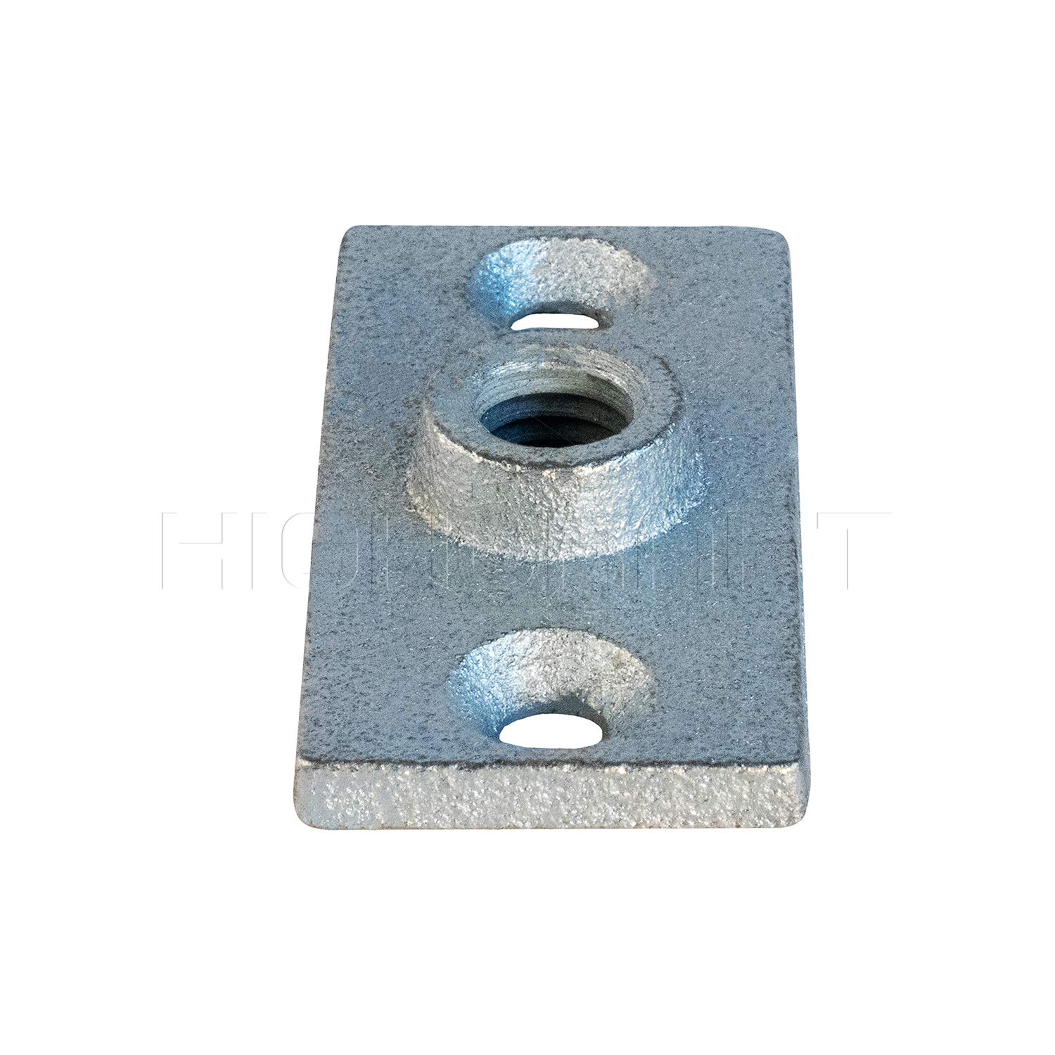 Highcraft PLTG38-20 Brida de techo; placa de suspensión para varilla roscada de 3/8 pulgadas (no tubería), para fontanería DYI y decoración industrial, 1-3/8 de ancho x 3-5/16 de largo, hierro