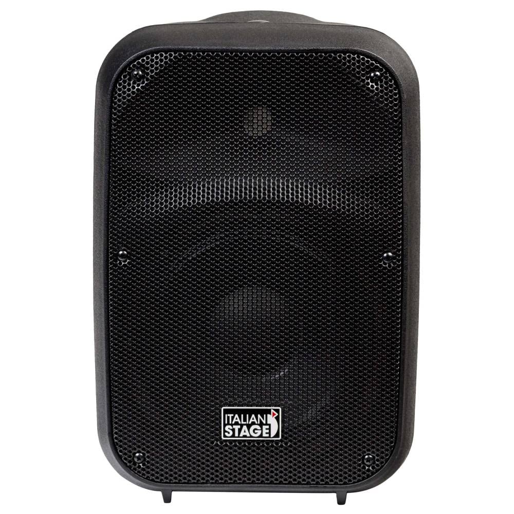 Italian Stage IS SPX08AUB - Cassa Attiva diffusore bi-amplificato da 300w di Picco e 8" con Multimedia player: Usb Flash Drive, Sd Memory Card, STEREO Bluetooth Device, Remote Control, Nero