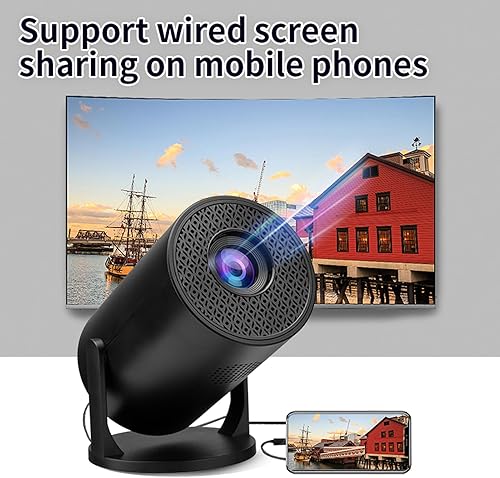 Miniatura 5 de Yinhing Proyector portátil de vídeo 1080P Full HD 150 ANSI 8000lm 270 ajustable con fidelidad inalámbrica para Android portátil TV Stick Smartphone