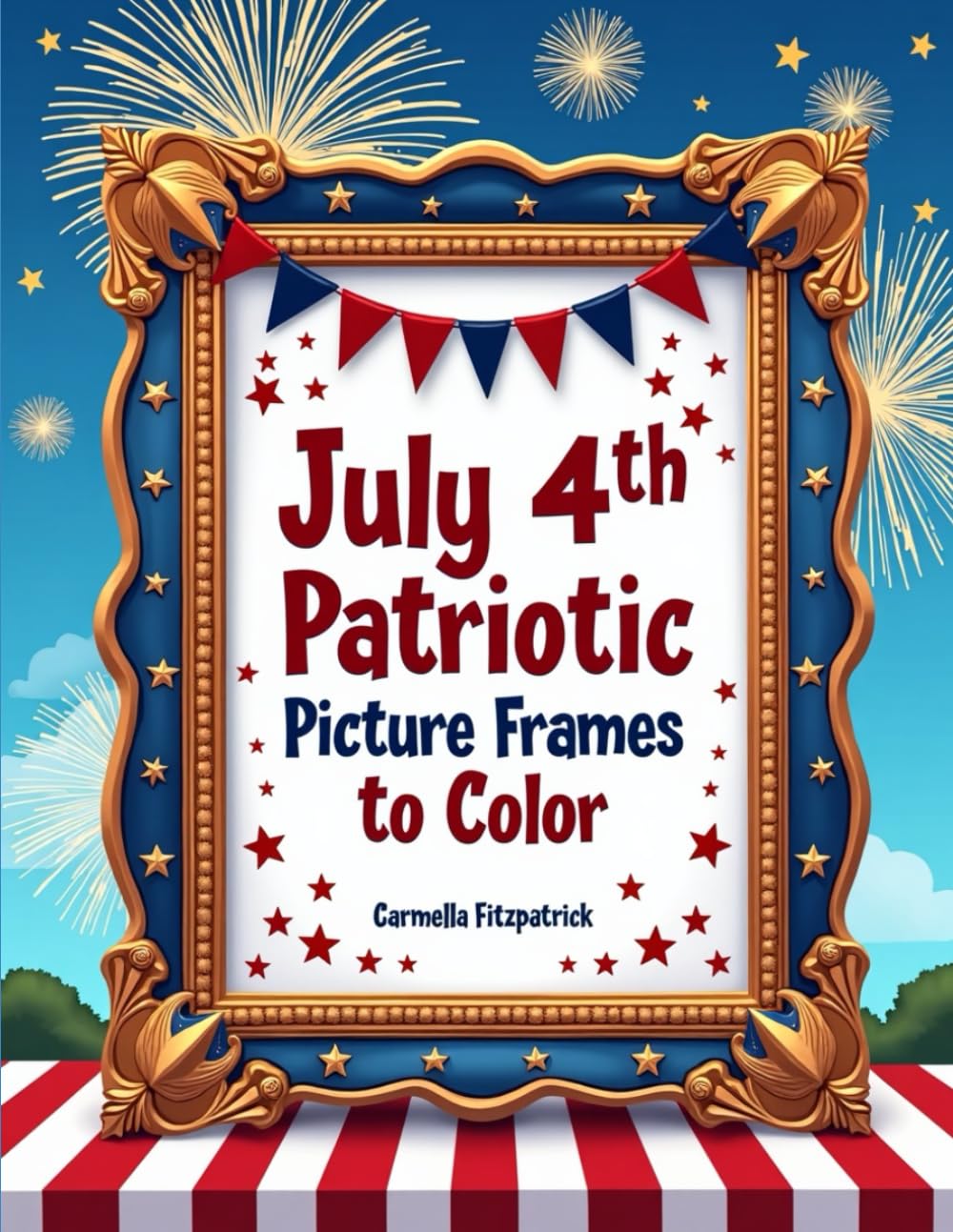 July 4th Patriotic Picture Frames to color (Moments of Mindful Coloring)