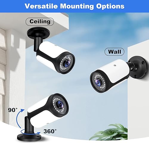 Miniatura 4 de Cámara de seguridad HD de 180 grados con visión de gran angular de 2.0MP 1080p Cámara de seguridad 4 en 1 CCTV Bullet con cable BNC,