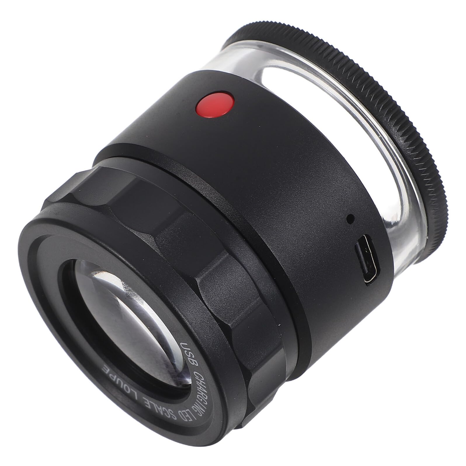 Lente d Ingrandimento con Scala Reticolo Lente da Gioielliere LED Ricaricabile Messa Fuoco Regolabile per Ispezione Gioielli Monete e Hobby