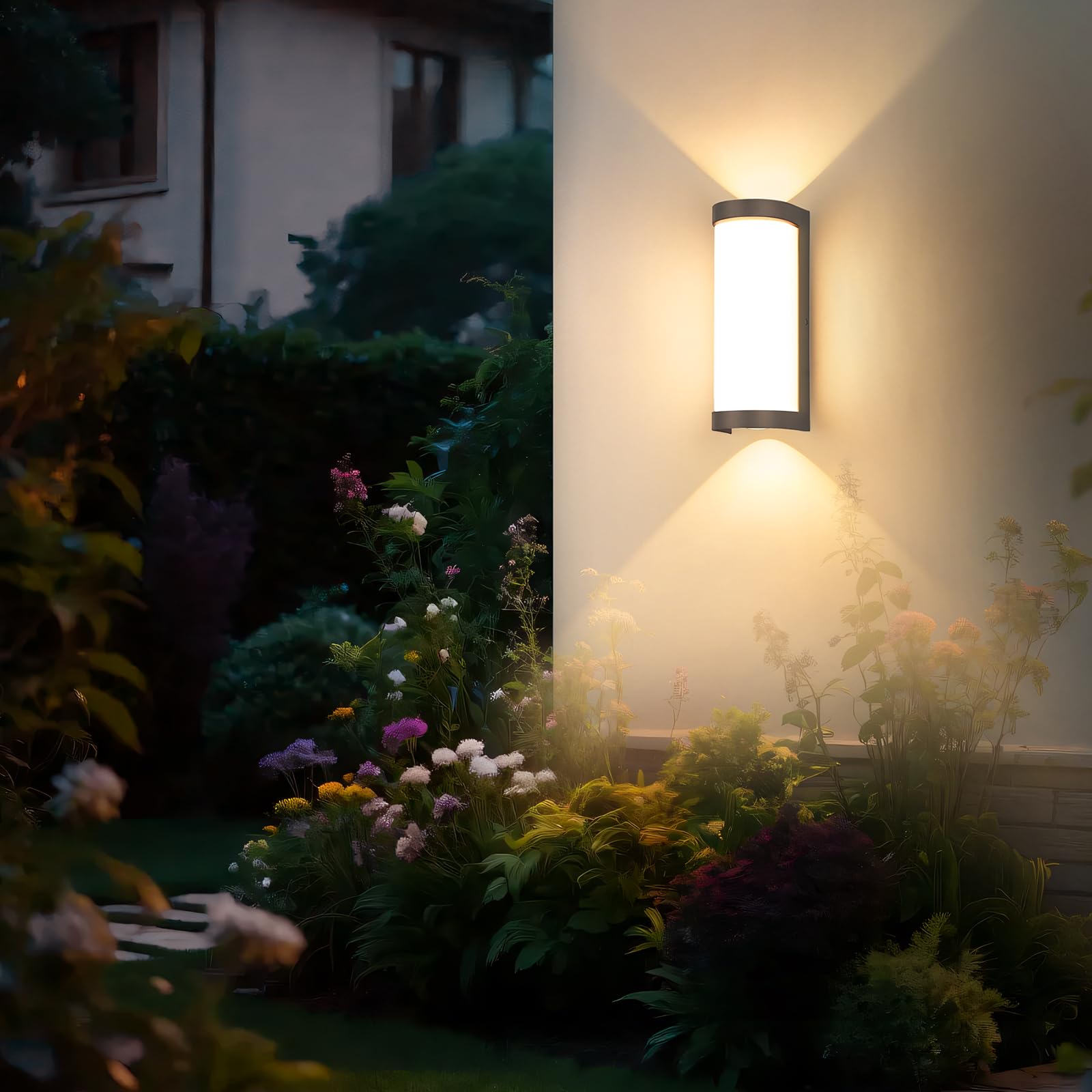 YindaLux Lampa LED 24 W, antracyt, IP65, wodoszczelna 3000 lm, do użytku wewnętrznego/Estern, 3000K Bianco Luci da Estern, aplikacja Alluminio na taras, wejście, Corridoio