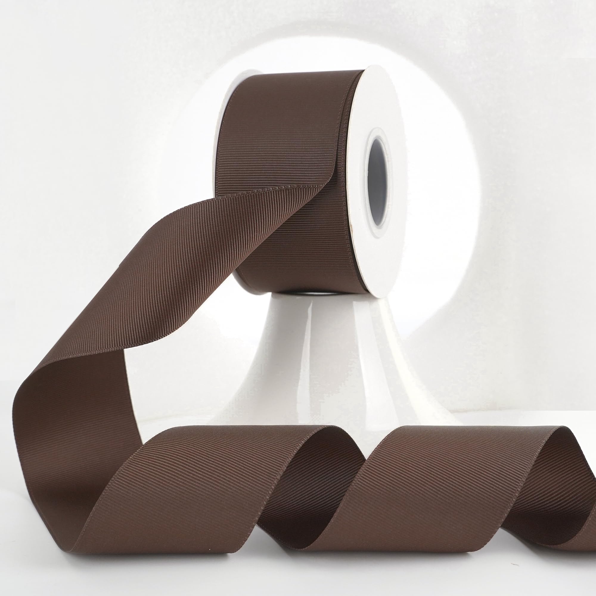 MEEDEE Brown Grosgrain Ribbon 2 Inch Grosgrain Hair Ribbons 25 Yards Per Roll Thick Brown Ribbon for Hair Bow Supplies Boutique Ribbons for Crafts,