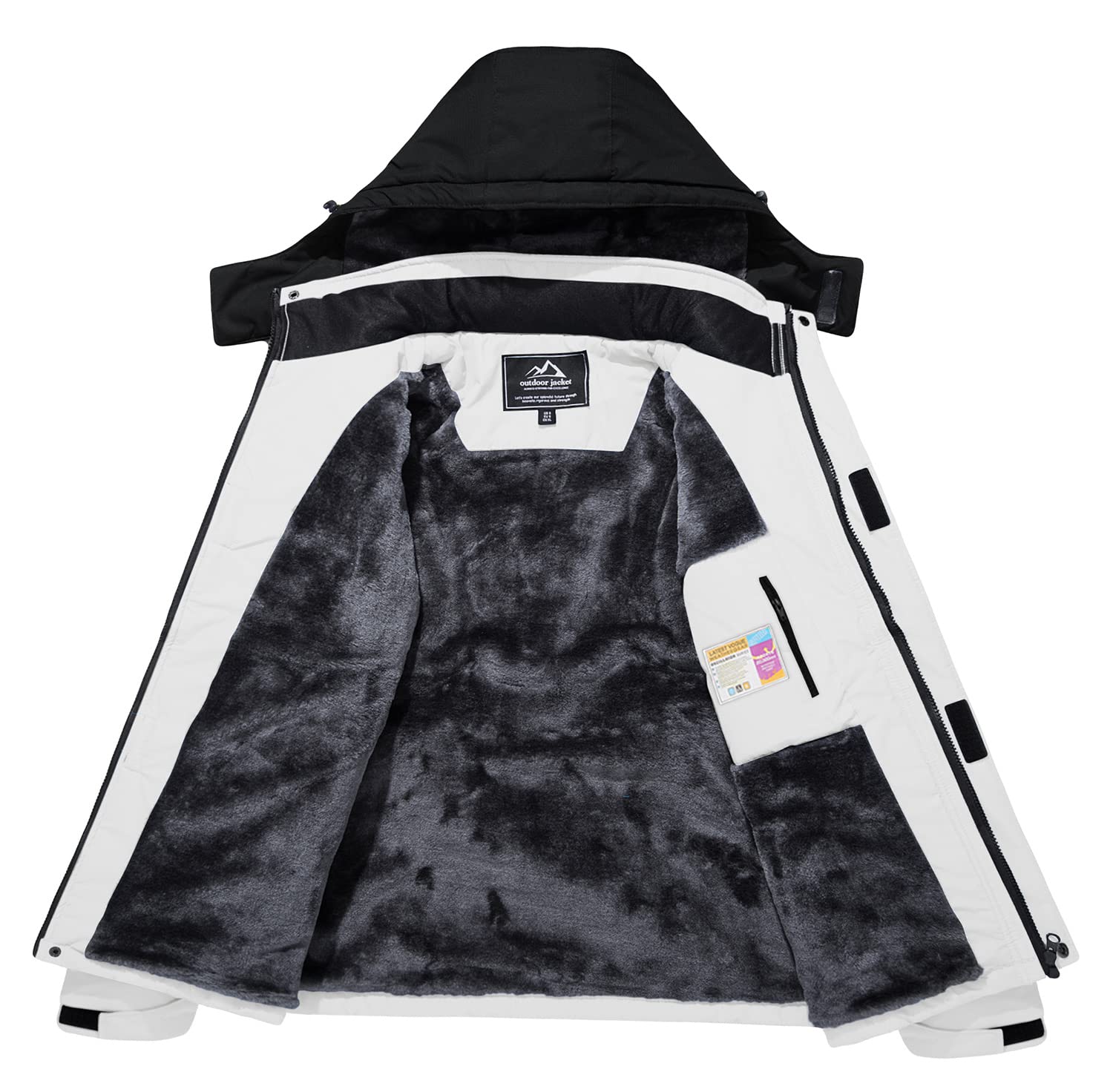 KEFITEVD Veste Chaude d'Hiver pour Femmes Manteau Imperméable Coupe-Vent Ski Camping Veste avec Capuche Amovible