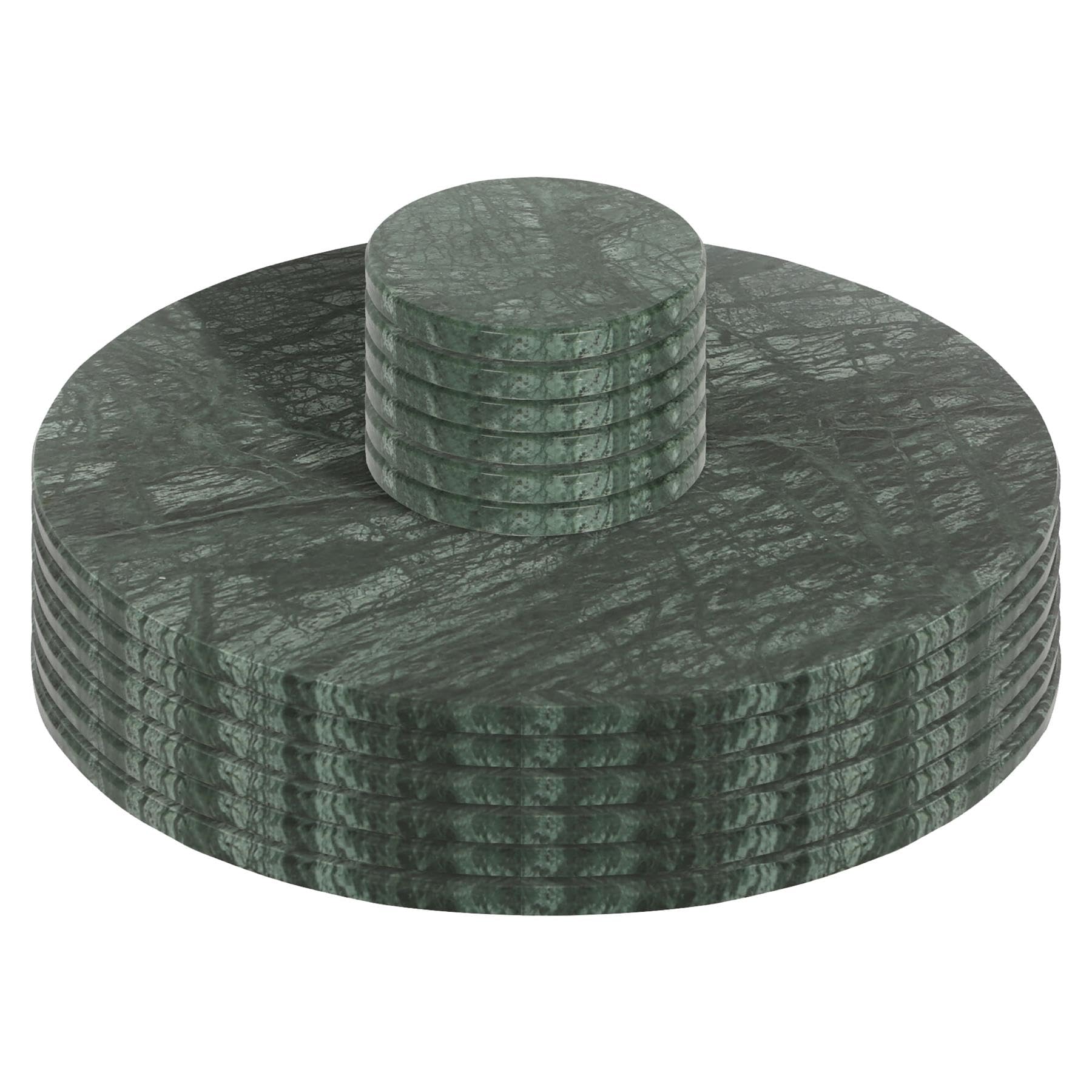 Marble Placemats & Round Coasters Green Dining Table Protector Place Mats 30cm