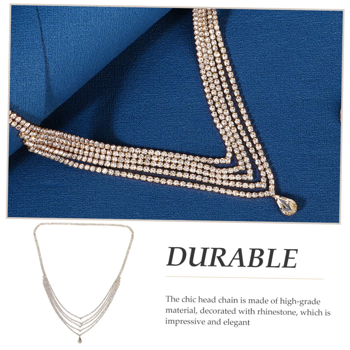 FRCOLOR 5pezzi Cerchietto Decorativo Strass Per Donne Catena Da Testa Elegante Con Pendenti Per Matrimonio e Occasioni Speciali