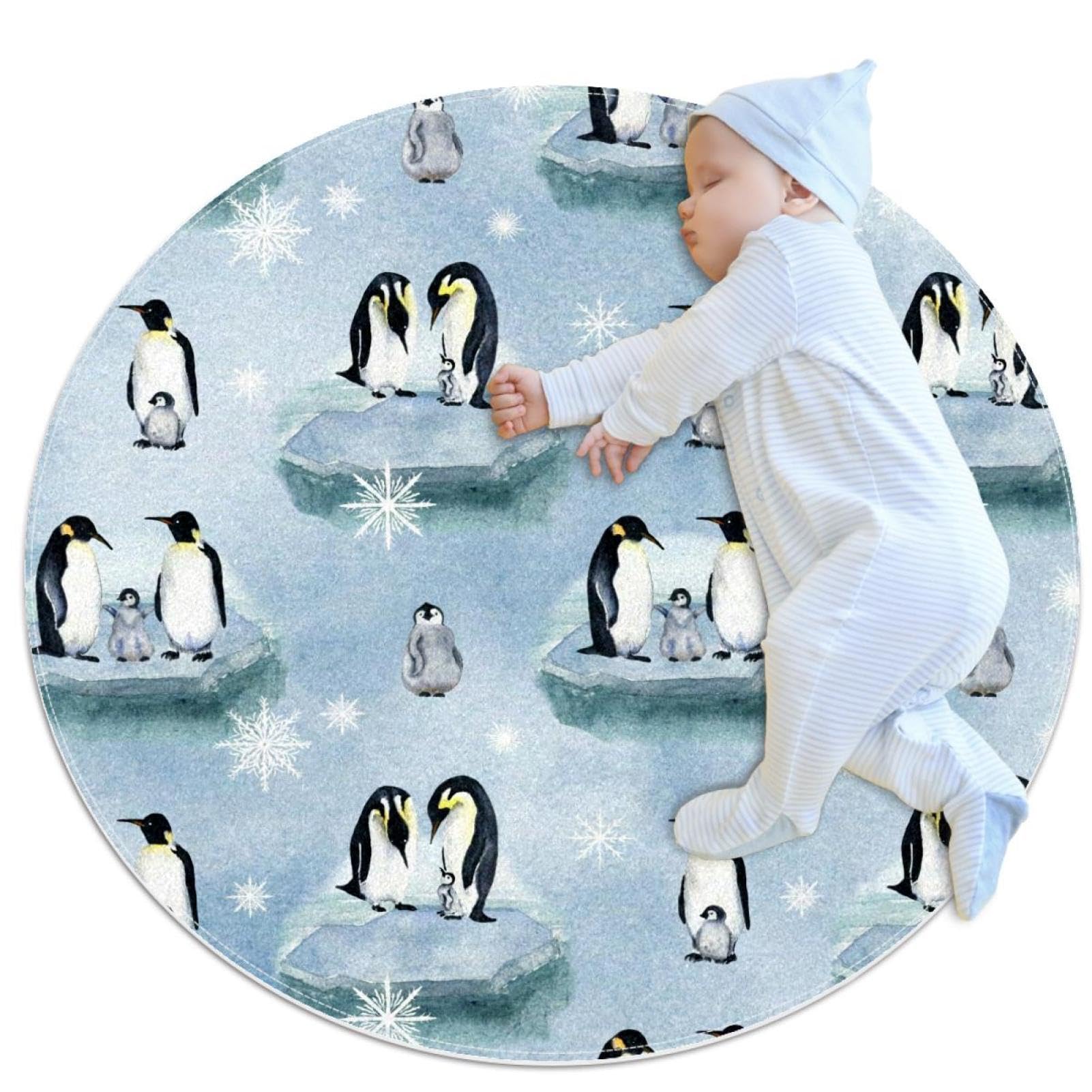 Tapis de salle de bain pingouin iceberg pour un réveil tendresse