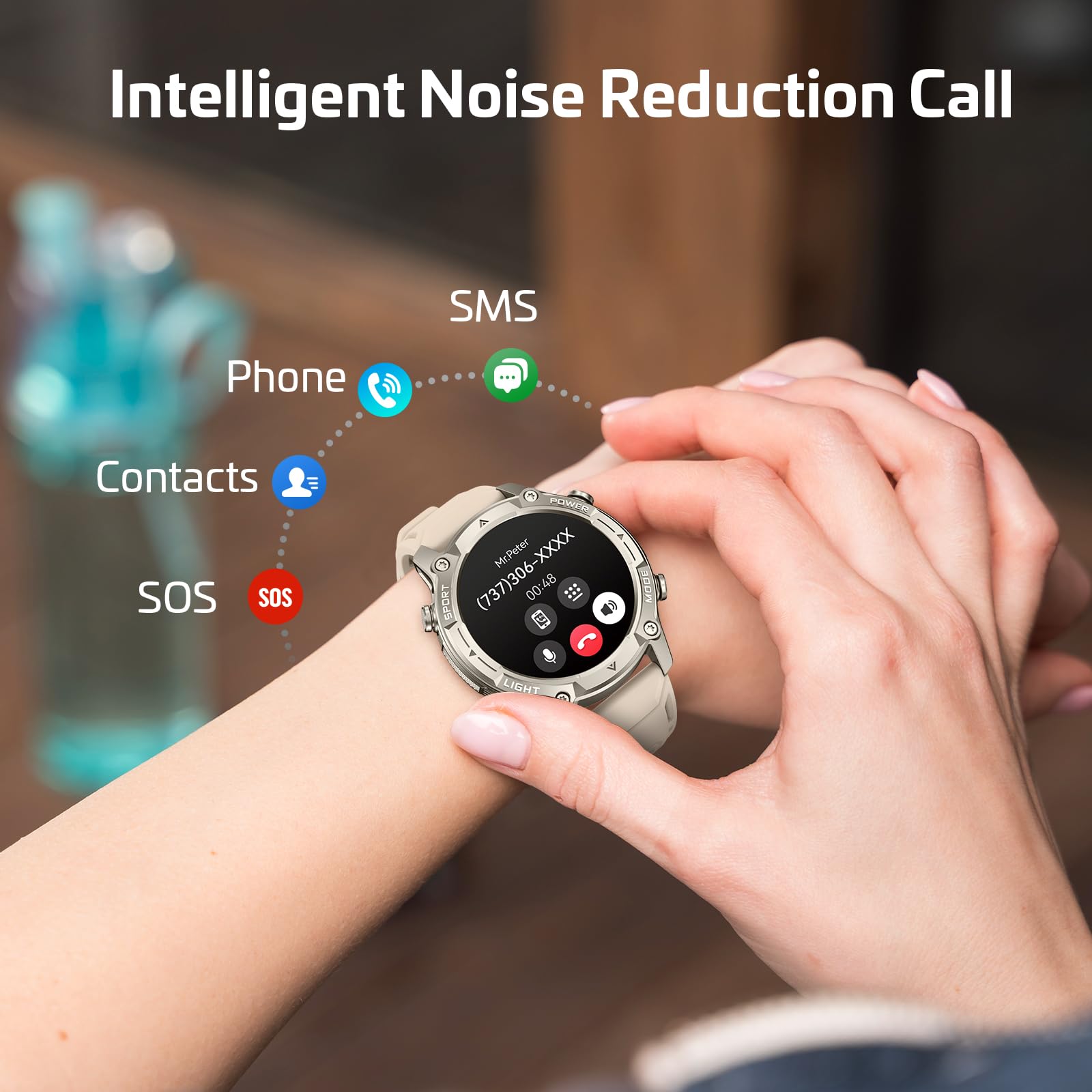Smartwatch Herren Damen mit GPS,Offline-Karten & 6-Satelliten-Navi, 5ATM Wasserdicht, 21 Tage Akku, KI-Sprachassistent, 178 Sportmodi, Fitness Tracker mit Pulsuhr & Schlafmonitor für Android iOS