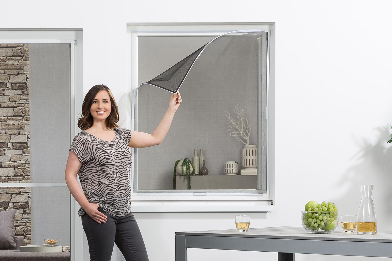 empasa Fliegengitter Magnet Fenster 'EASY 2.0' selbstklebendes Magnetfenster Insektenschutz flexibler Magnetrahmen mit umlaufendem Magnetstreifen, Farbe:weiß, Größe:60 x 80 cm