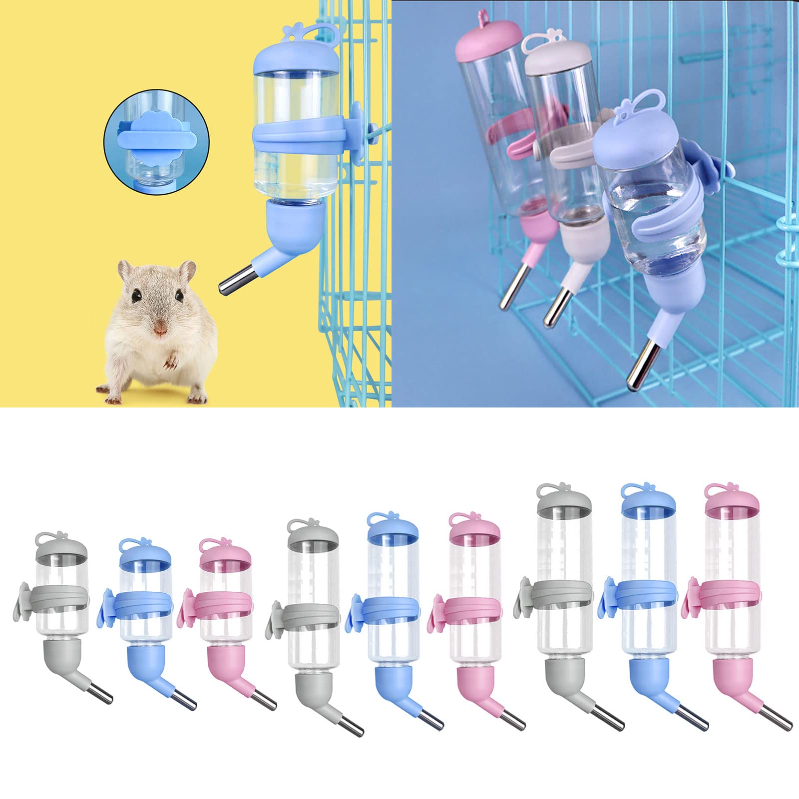 80/125/250ml Small Pet Water Drinking Fountain Bottle Feeder Hamster Pet Dispenser Feeder Cage Hangable Bottles