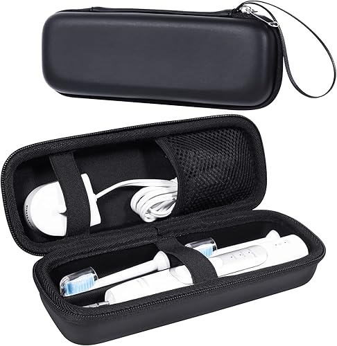 Funda rígida de viaje para cepillo de dientes compatible con Philips Sonicare Protectiveclean 4100, 5100, 6100, 6500, se adapta a Oral-B Pro 1000,