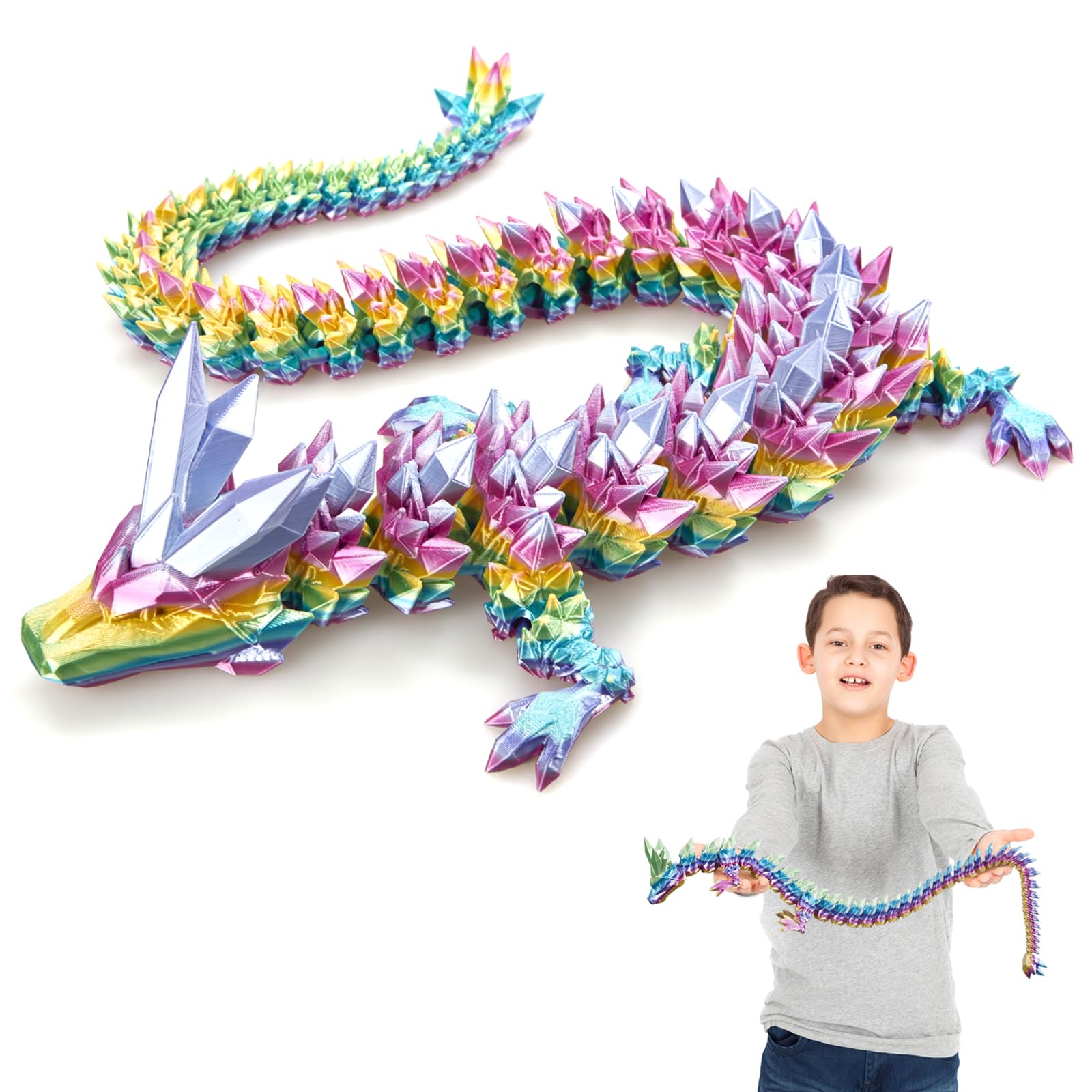 Dragon Party Favors A 5PCS 12 3D Printed Dragon Set Articulated Crystal  Dragons Desk Toys Animals Cool Unique Birthday Gifts Teen Adult Novelty  Christmas Stocking Stuffe 3 D Printed Dragon, image size:1600x1600