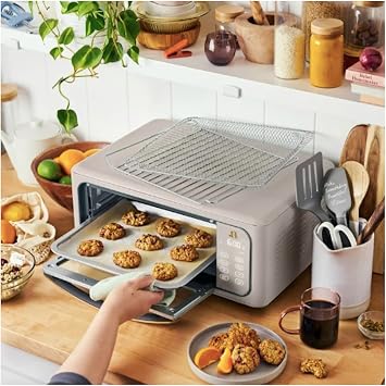 Infrared Air Fryer Toaster Oven, 9-Slice Extra Large Countertop Convection Oven, 1800W Stainless Steel, Air Fry, Bake, Broil, Roast, Toast & Reheat, Porcini Taupe