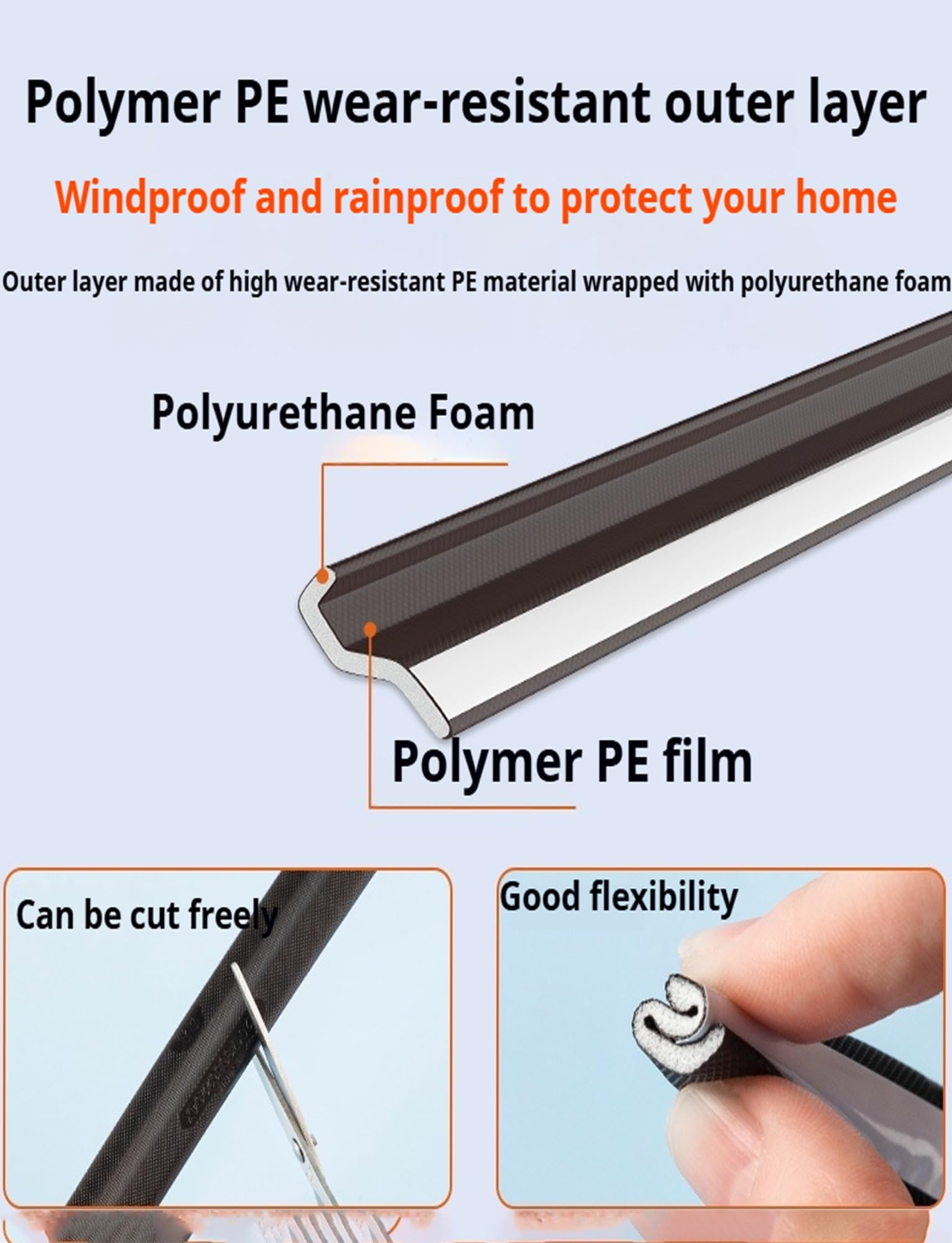 Pianka do usuwania pogody – samoprzylepna deflektor przeciwdeszczowy do drzwi i okien, pokrycie od 6 m do 40 m