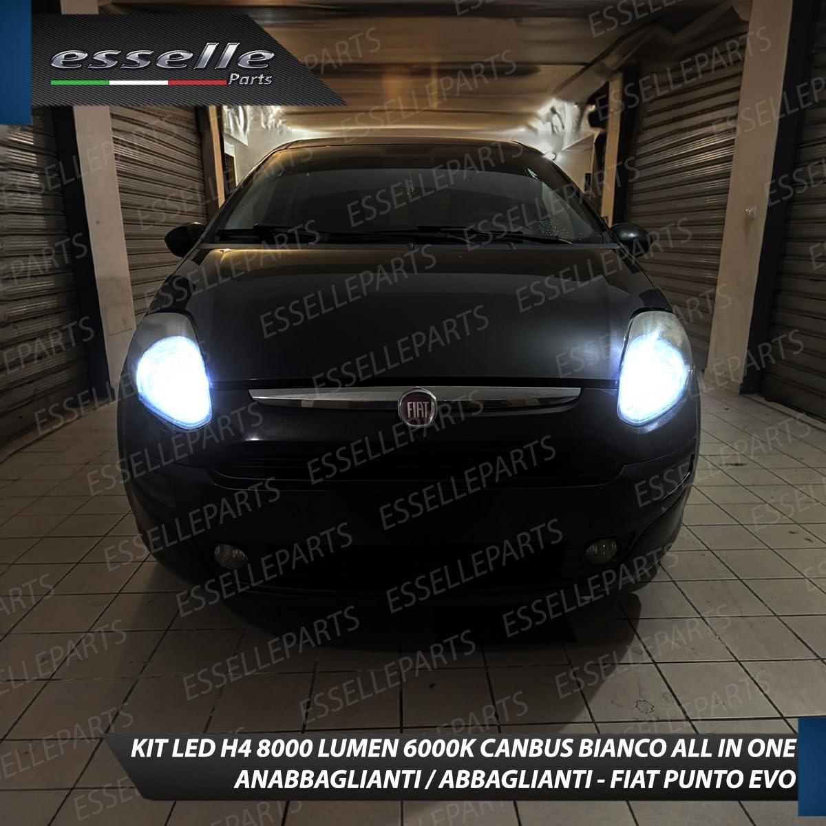 Kit LED H4 Compatibile per Fiat Punto 8000 Lumen 6000K Bianco Ghiaccio CANBUS Plug & Play Anabbaglianti Abbaglianti