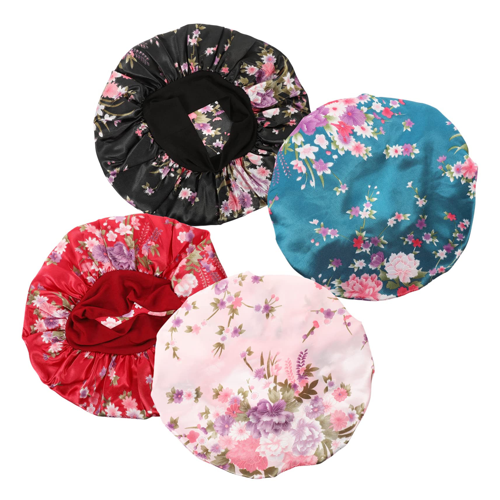 FRCOLOR 12stücke Damen Schlafhaube Atmungsaktive Satin Haarhaube Mit Gummizug Für Lange Haare Locken Und Zöpfe Praktische Kopfhaube Für Nächtlichen Gebrauch Und Weinrot