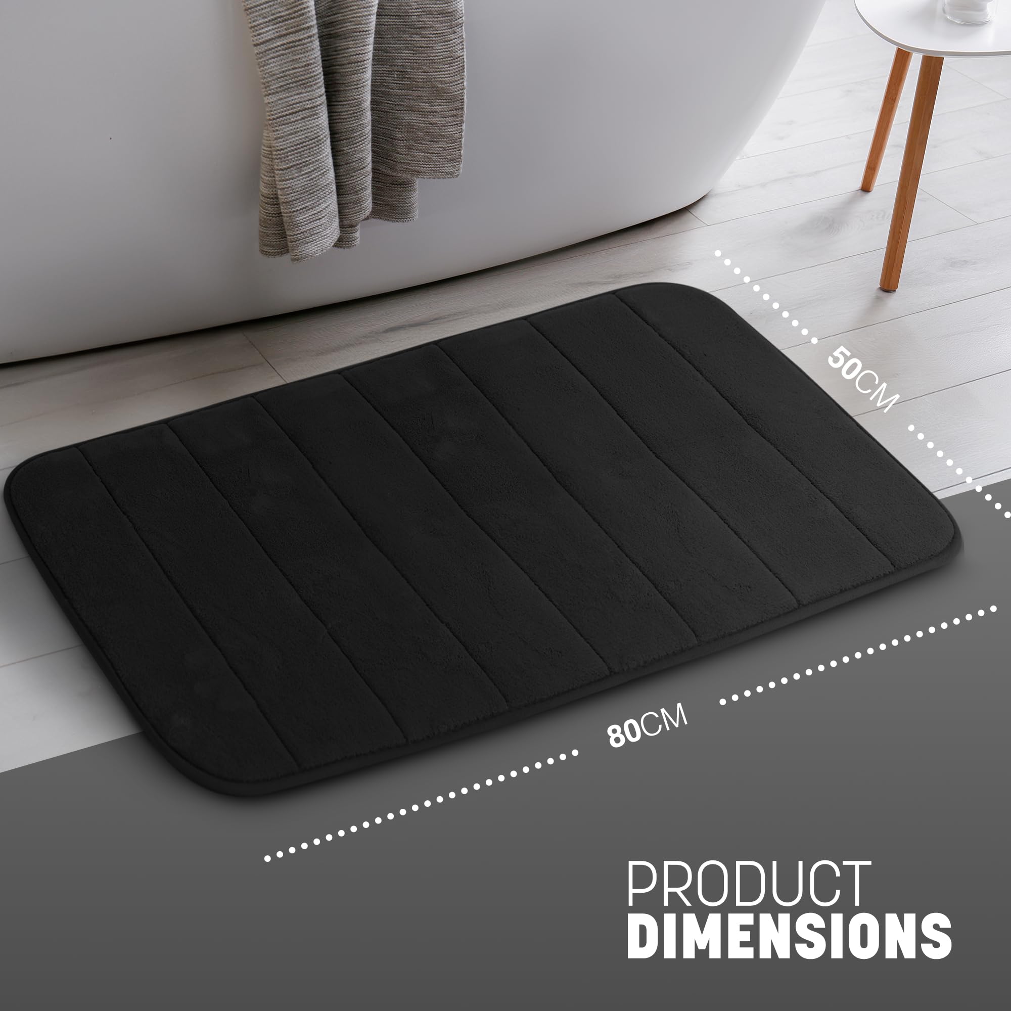 KEPLIN Memory Foam Bath Mat, Ultra-Soft, Highly Absorbent, Non-Slip, Machine Washable - Image 2