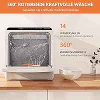 Karlxtom TDQR03A mini mosogatógép 6 program asztali freestanding 5