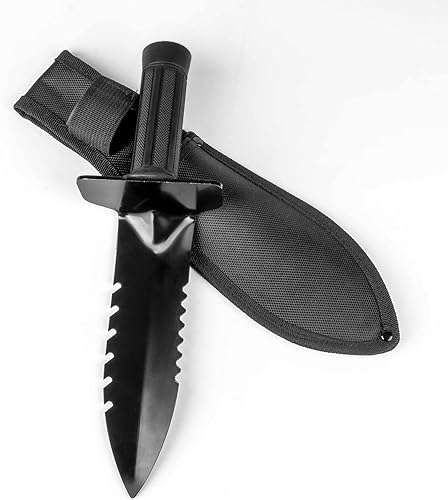 Pala detector de metales, excavadora de doble borde dentado resistente, herramienta de excavación para detección de metales para prospección de oro,