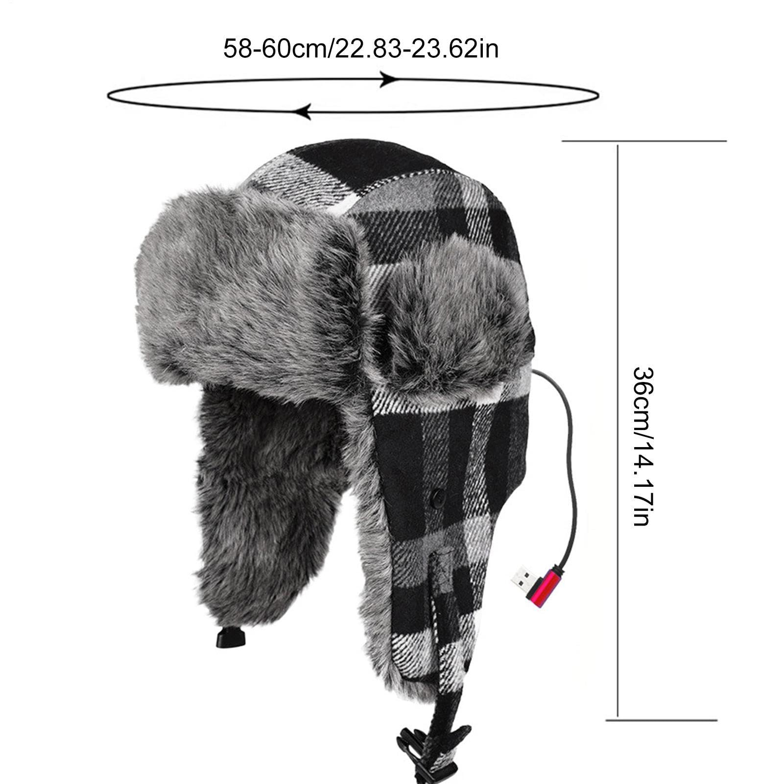 Gorro Ushanka con calefacción USB, resistente al viento con orejeras | Cubierta para la cabeza sombrero Ushanka calentado - para adultos, adolescentes, hombres, él, ella, ciclismo, caminar, ir al