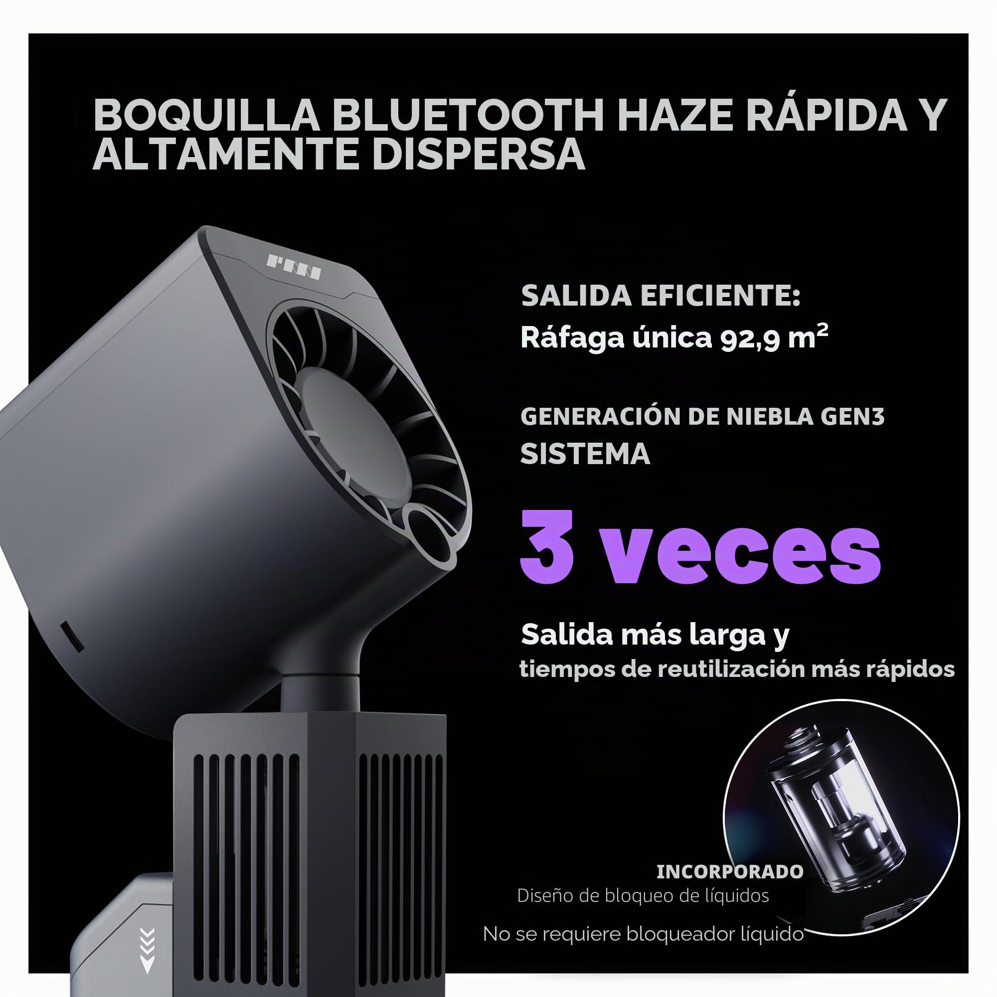 PMI SmokeNINJA PRO HAZER KIT - Máquina de humo portátil con Bluetooth y boquilla de niebla 3ª gen para cine, fotografía y eventos