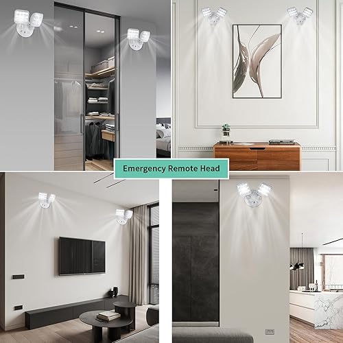 Vista 18 de TANLUX Iluminación de cabeza remota de emergencia, 1 paquete de luz de emergencia de un solo cabezal, certificación UL, entrada de voltaje múltiple