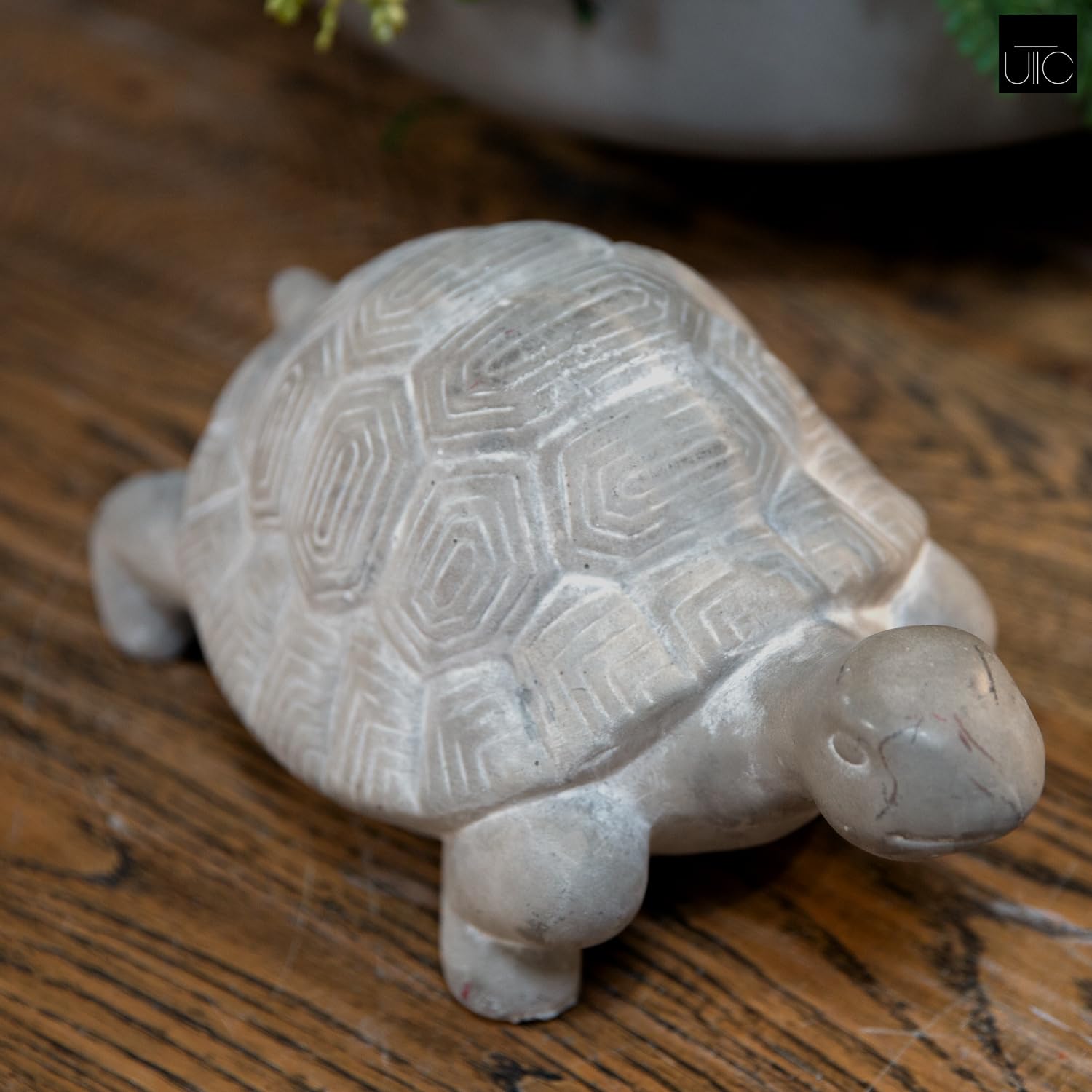 Urban Trends Terracotta Turtle Figurine Gray Concrete Finish