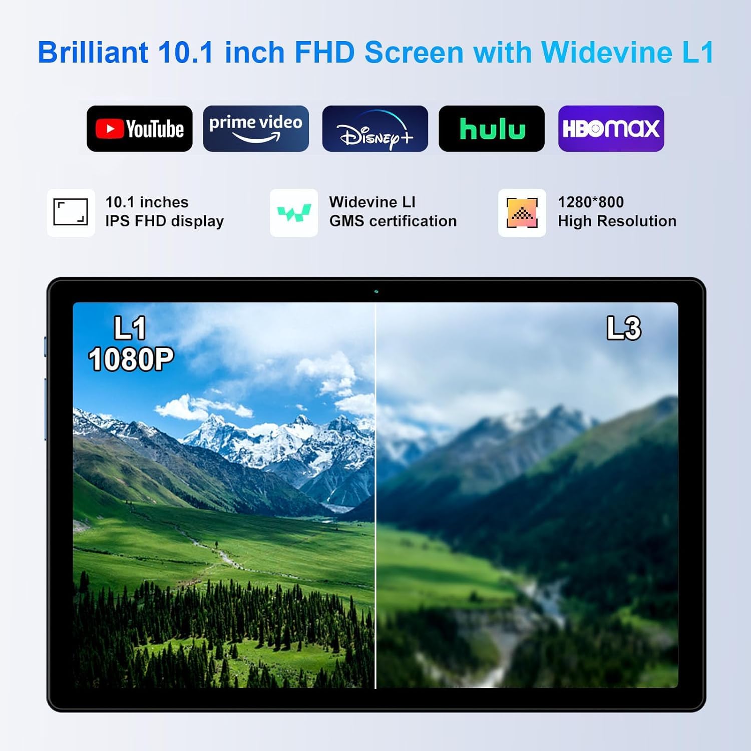 fezawio Tablette Tactile 10 Pouces Android 14, 22Go RAM+128Go ROM(Extensible 1To)|5MP+8MP|5G Wi-FI|Certifié Widevine L1|Processeur Octa-Core|8000mAh|Clavier+Souris+Coque de Protection Inclus (Bleu)
