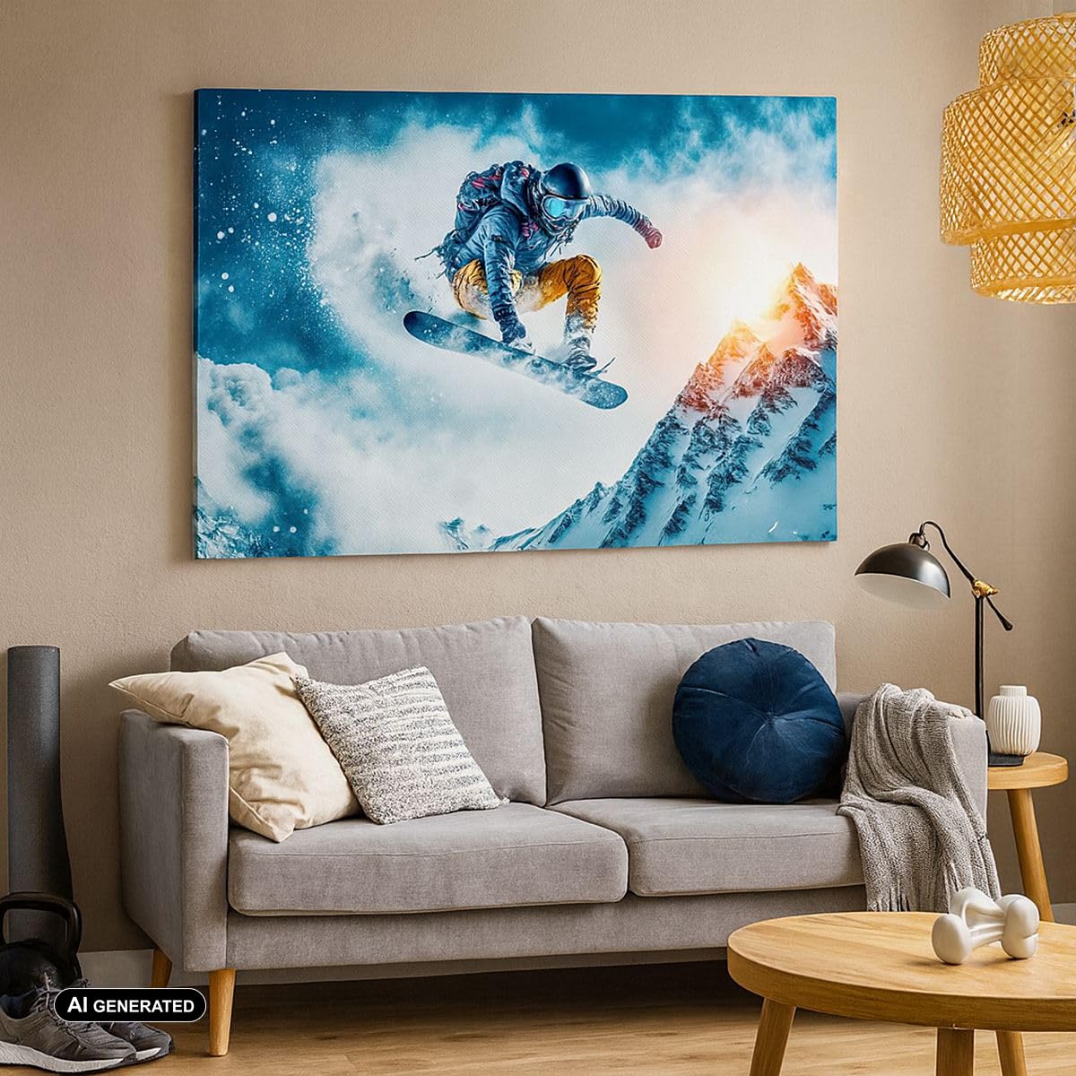 Moderno Quadro su Tela 70x50 cm Stampe da Parete Persone Sport - 5677 | Snowboard Inverno Quadro Decorativo Piccolo 1 pezzo Soggiorno Camera da Letto Arte da Parete Decorazione da Parete ARTTOR
