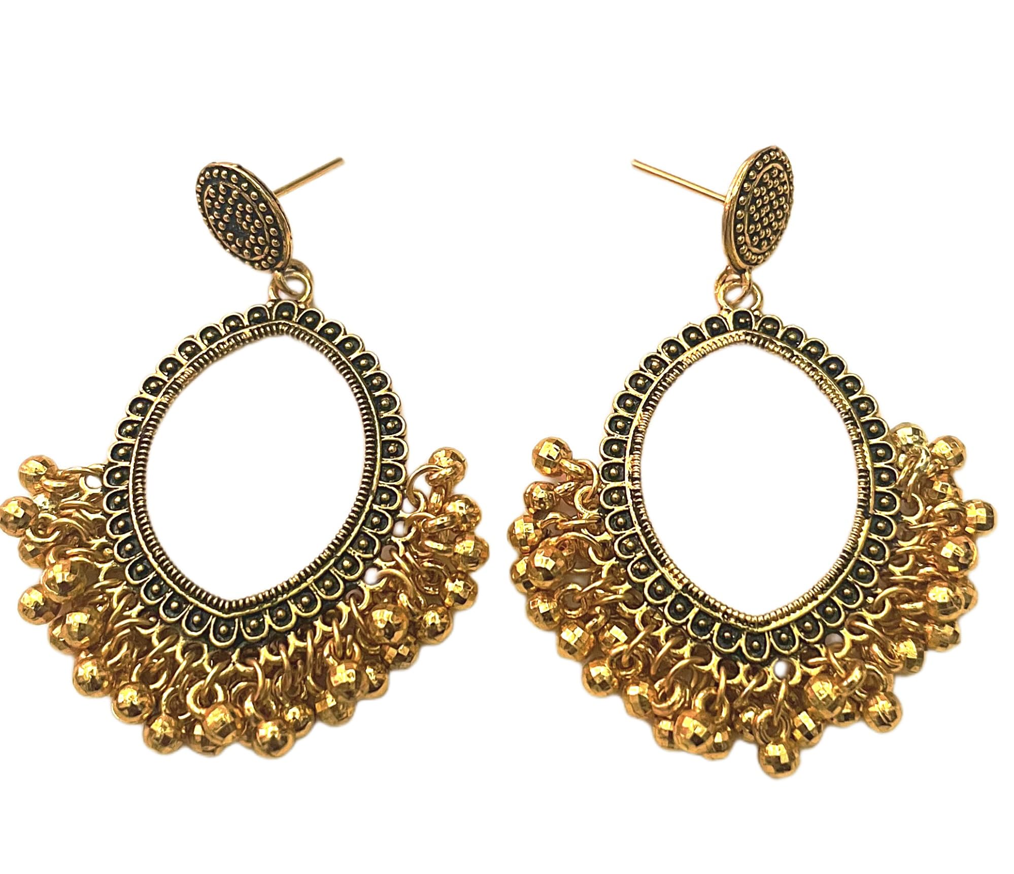 Oval Shape Gold Oxidized Resin Jhumka Bezels – Anti-Tarnish, Waterproof, Pack of 1-image-44